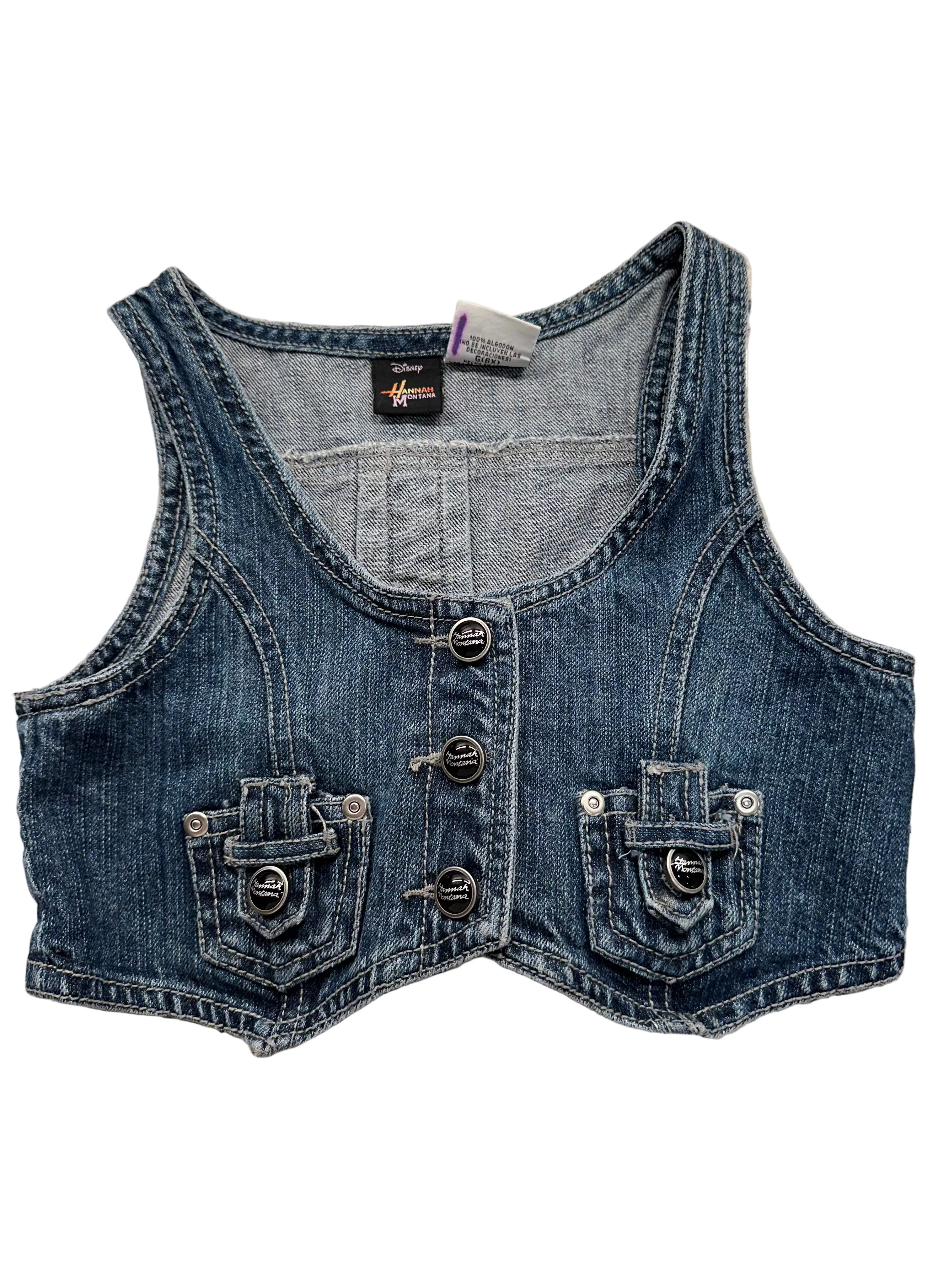 (Kids Pre-K Large 6X) 2000s Hannah Montana Denim Vest