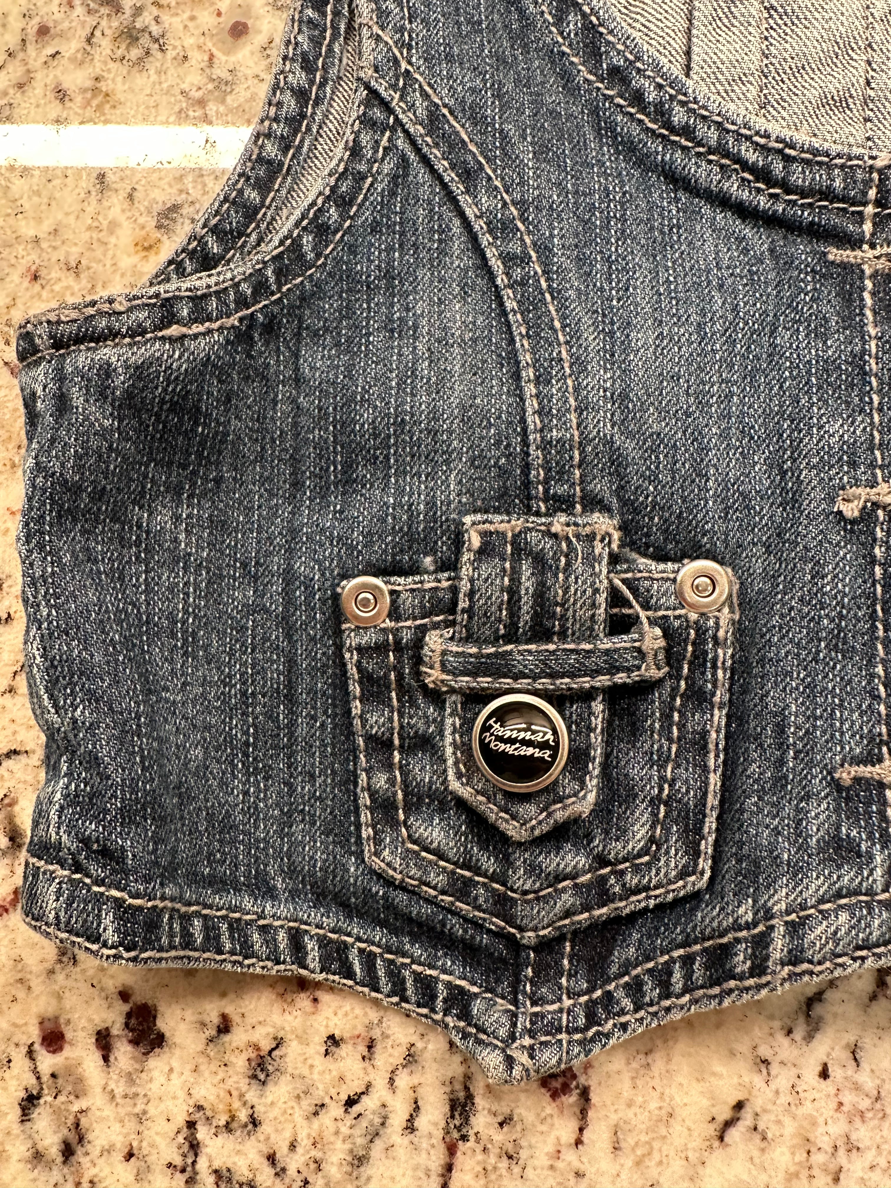 (Kids Pre-K Large 6X) 2000s Hannah Montana Denim Vest