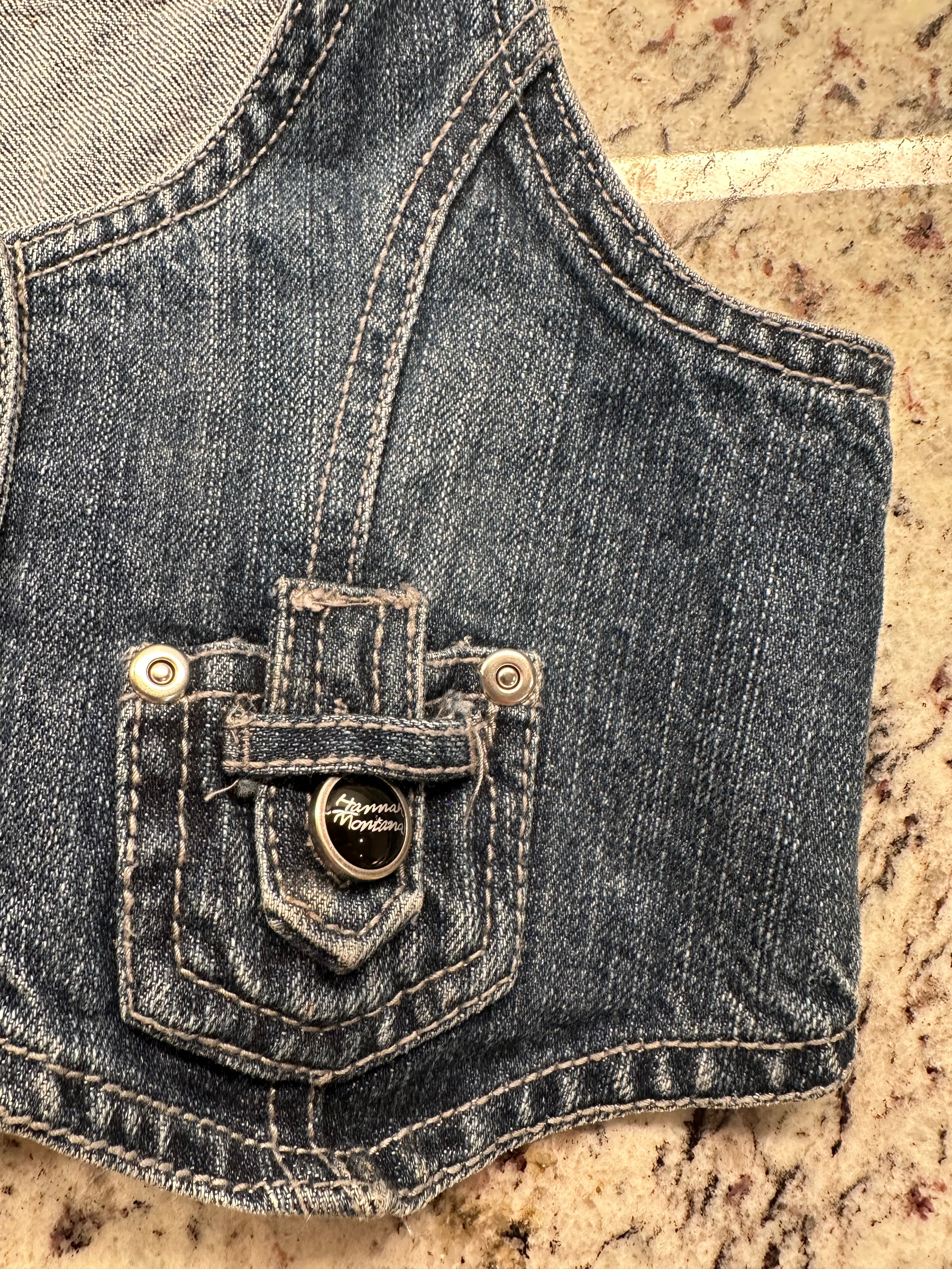 (Kids Pre-K Large 6X) 2000s Hannah Montana Denim Vest