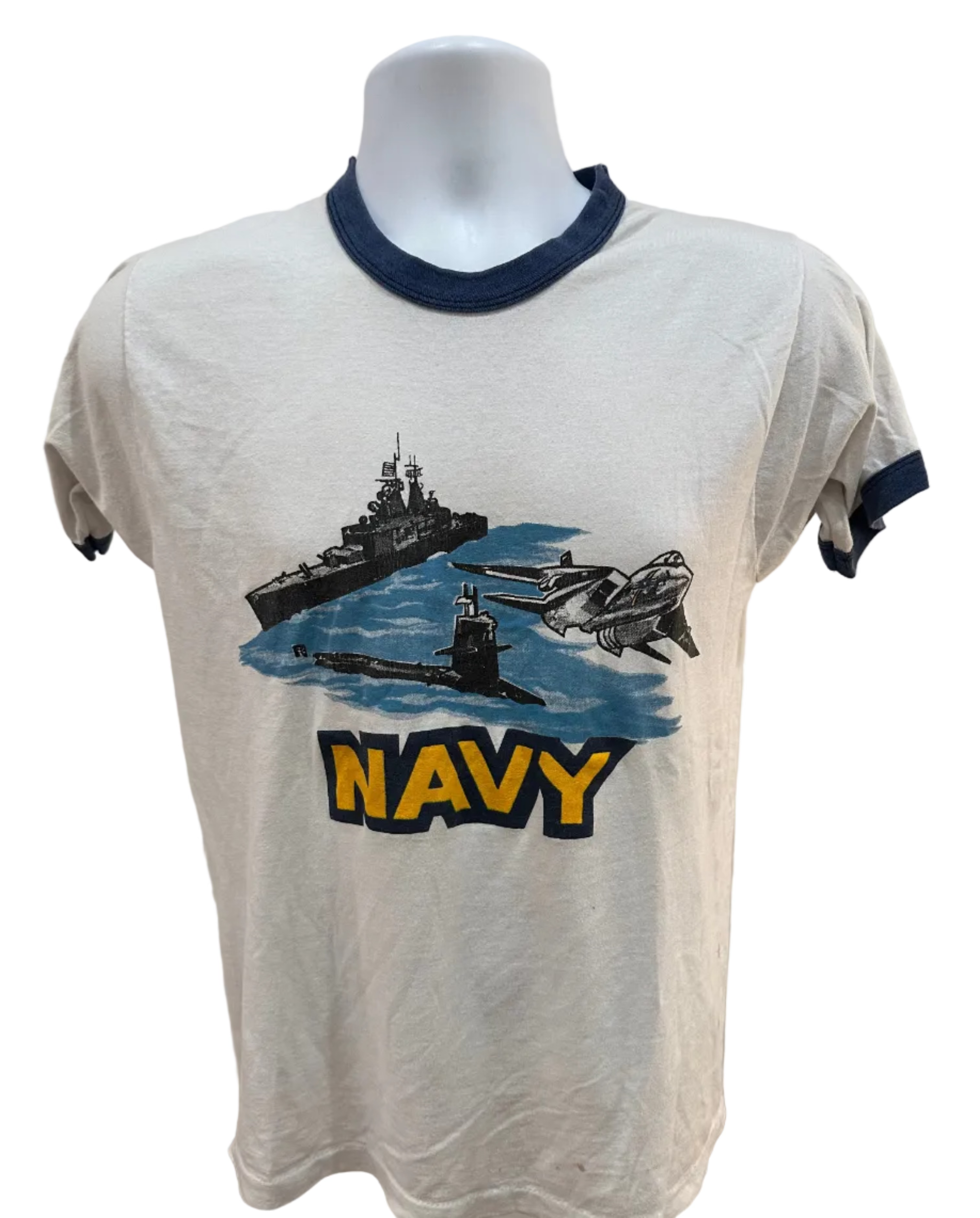 (Men's Medium) 90s US Navy Ship Ringer