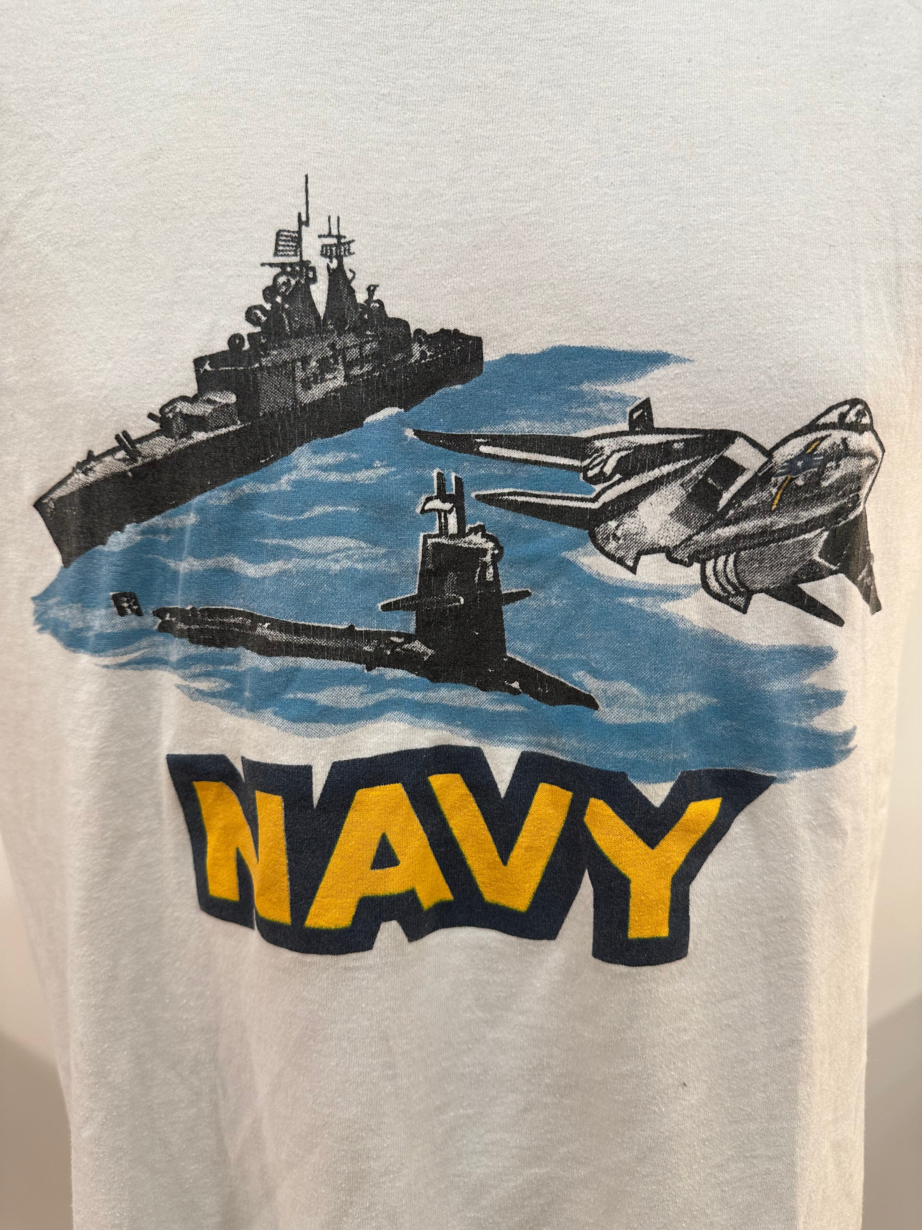 (Men's Medium) 90s US Navy Ship Ringer