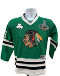 (Kids L/XL) Reebok Marian Hossa Green Irish Chicago Blackhawks Jersey