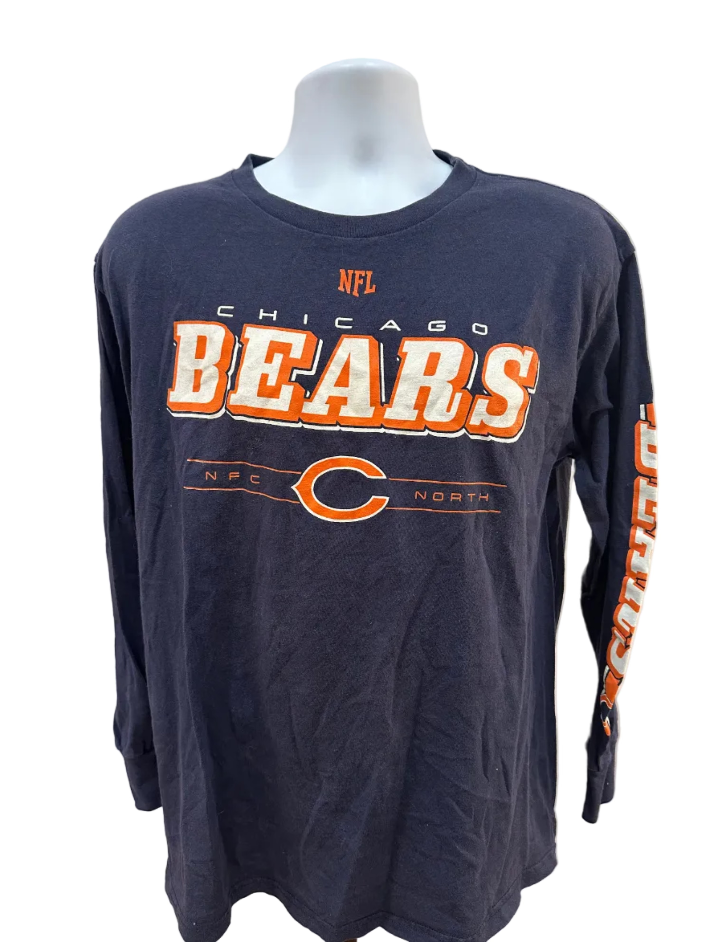 (Men's Large) Chicago Bears Navy Long Sleeve