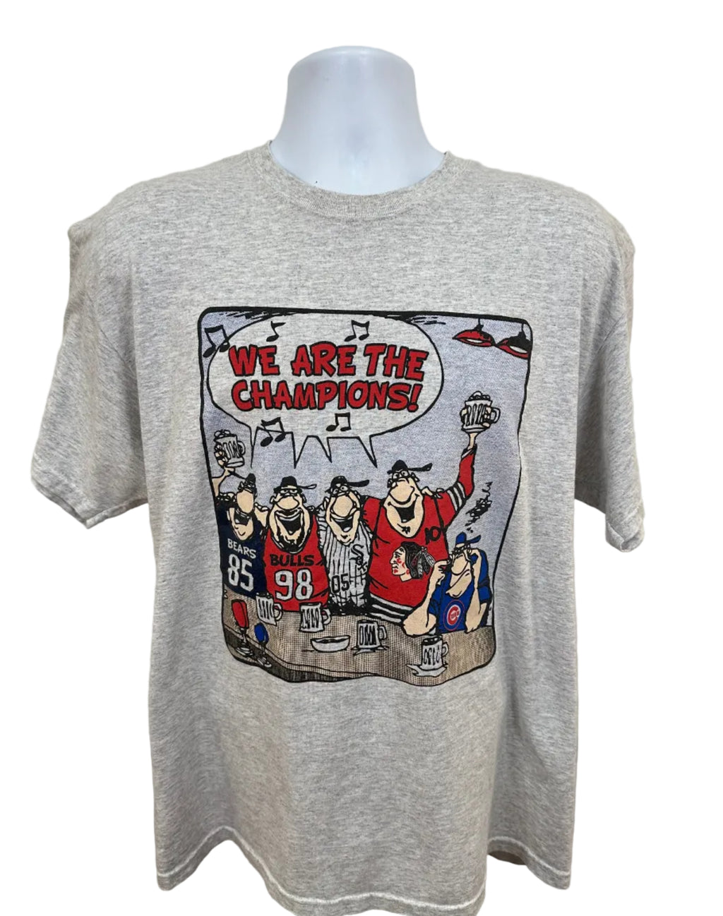 (Men's XL) 2000s We Are the Champions Chicago Sports Short Sleeve