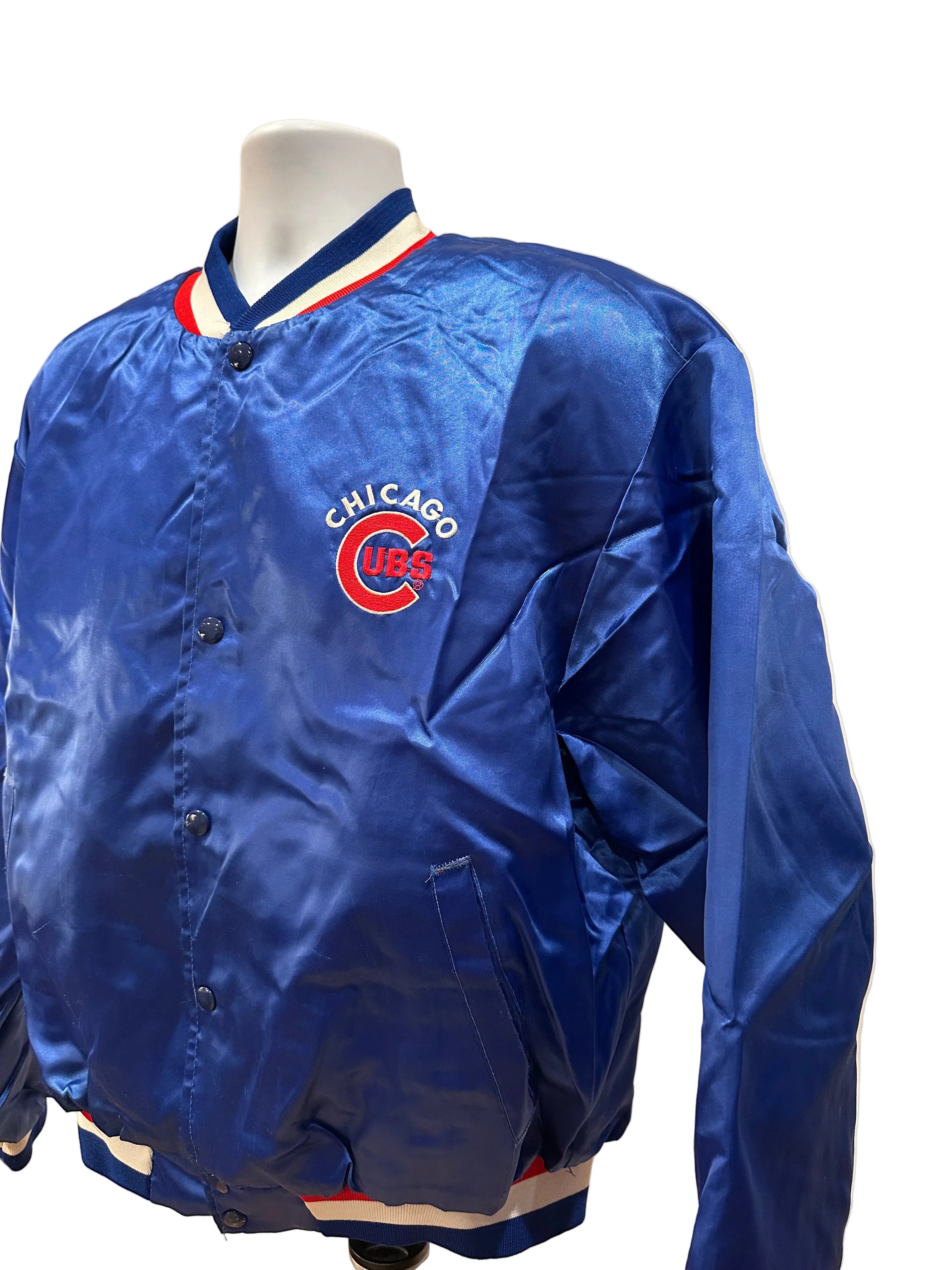 (Men's XL) 80s Swingster Chicago Cubs Satin Jacket