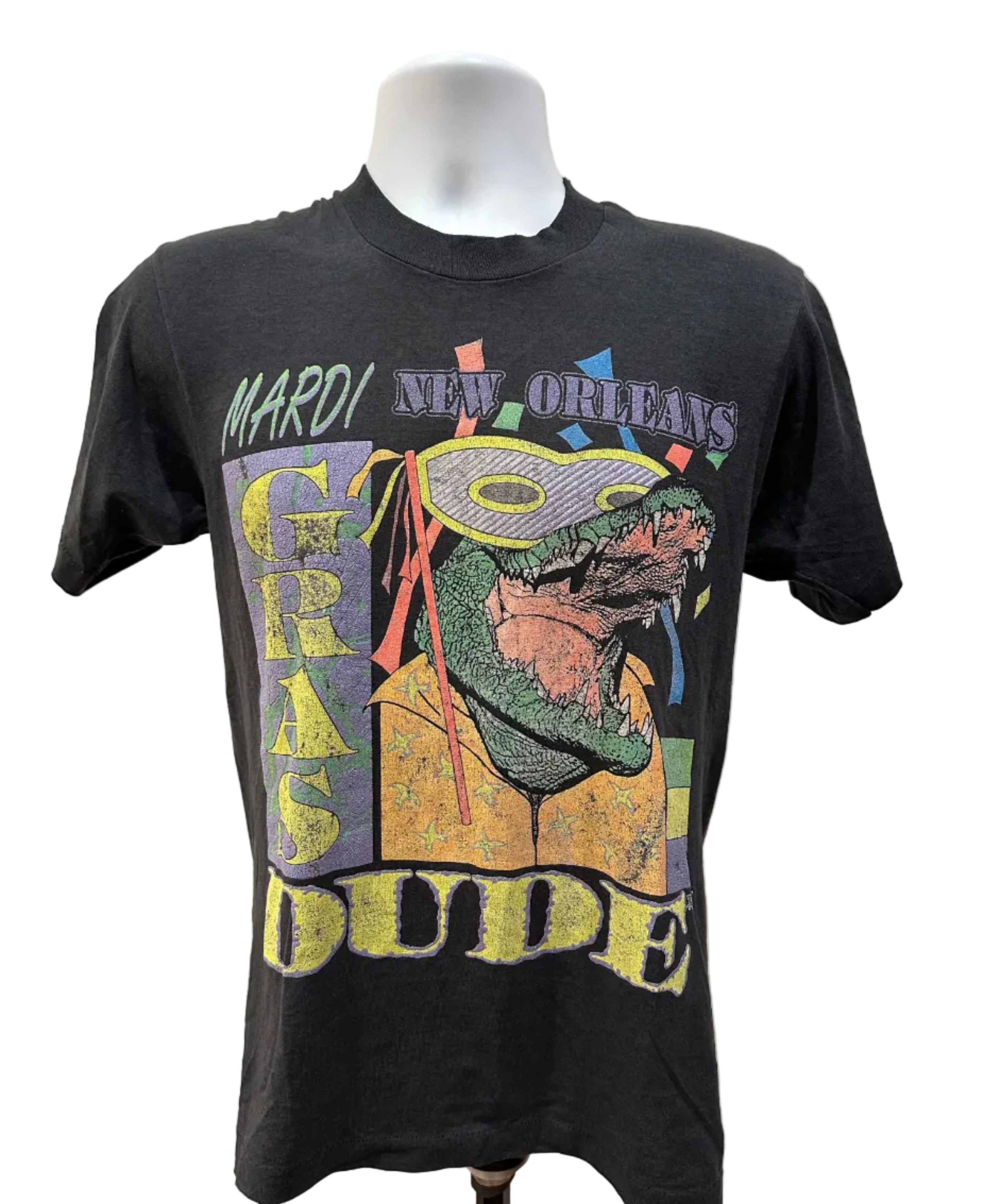 (Men's Medium) 90s Mardi Gras Alligator Short Sleeve