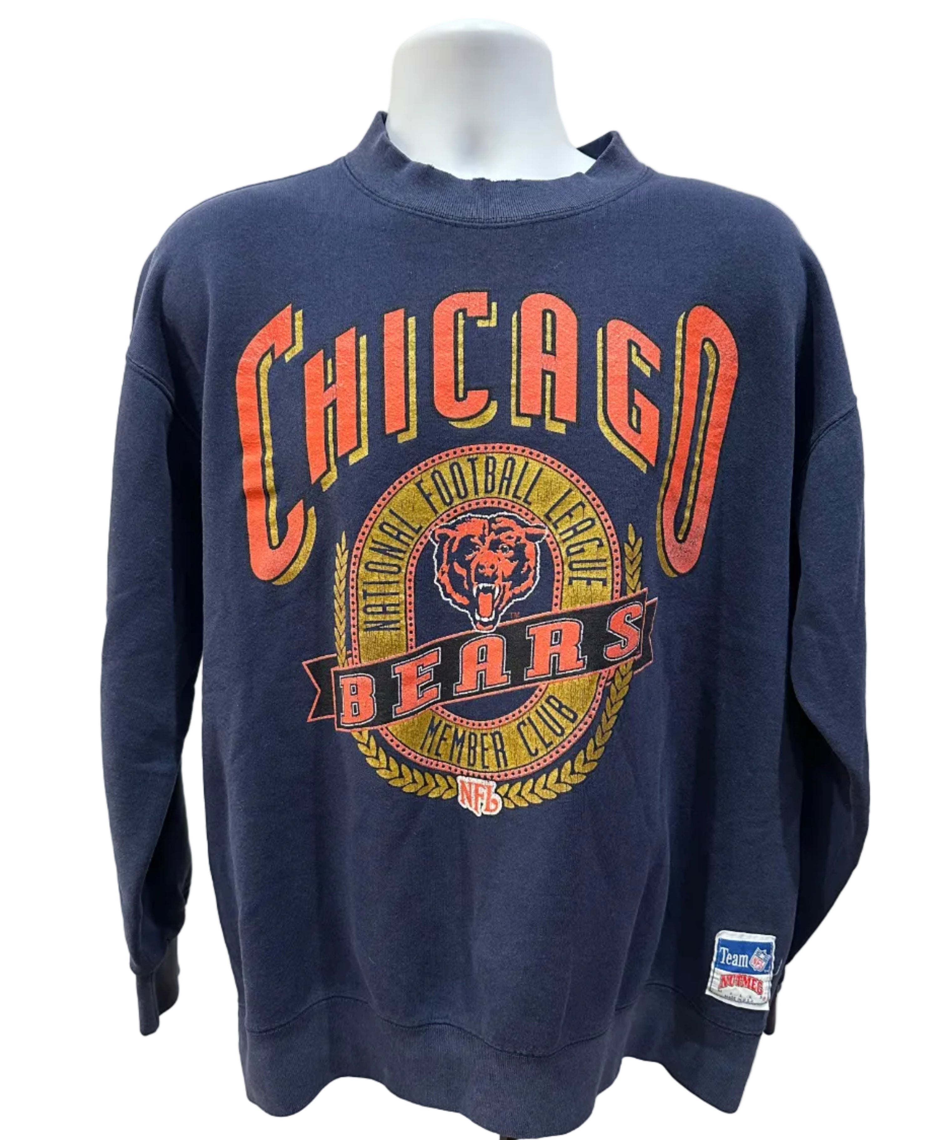 (Mens XL) 90s Chicago Bears Members Club Nutmeg Crewneck