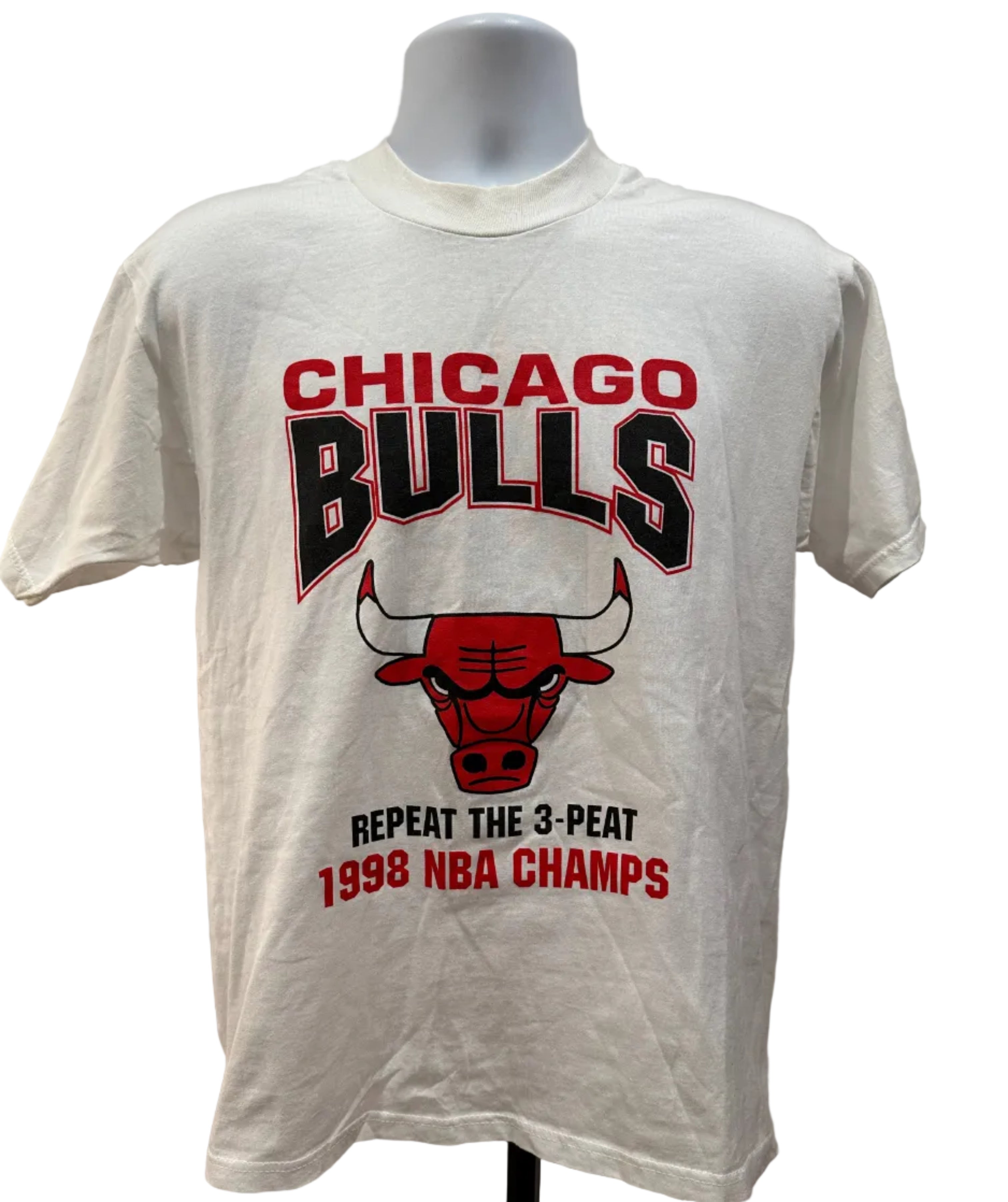 (Mens Large) 1998 Chicago Bulls 3 Peat Champs Short Sleeve