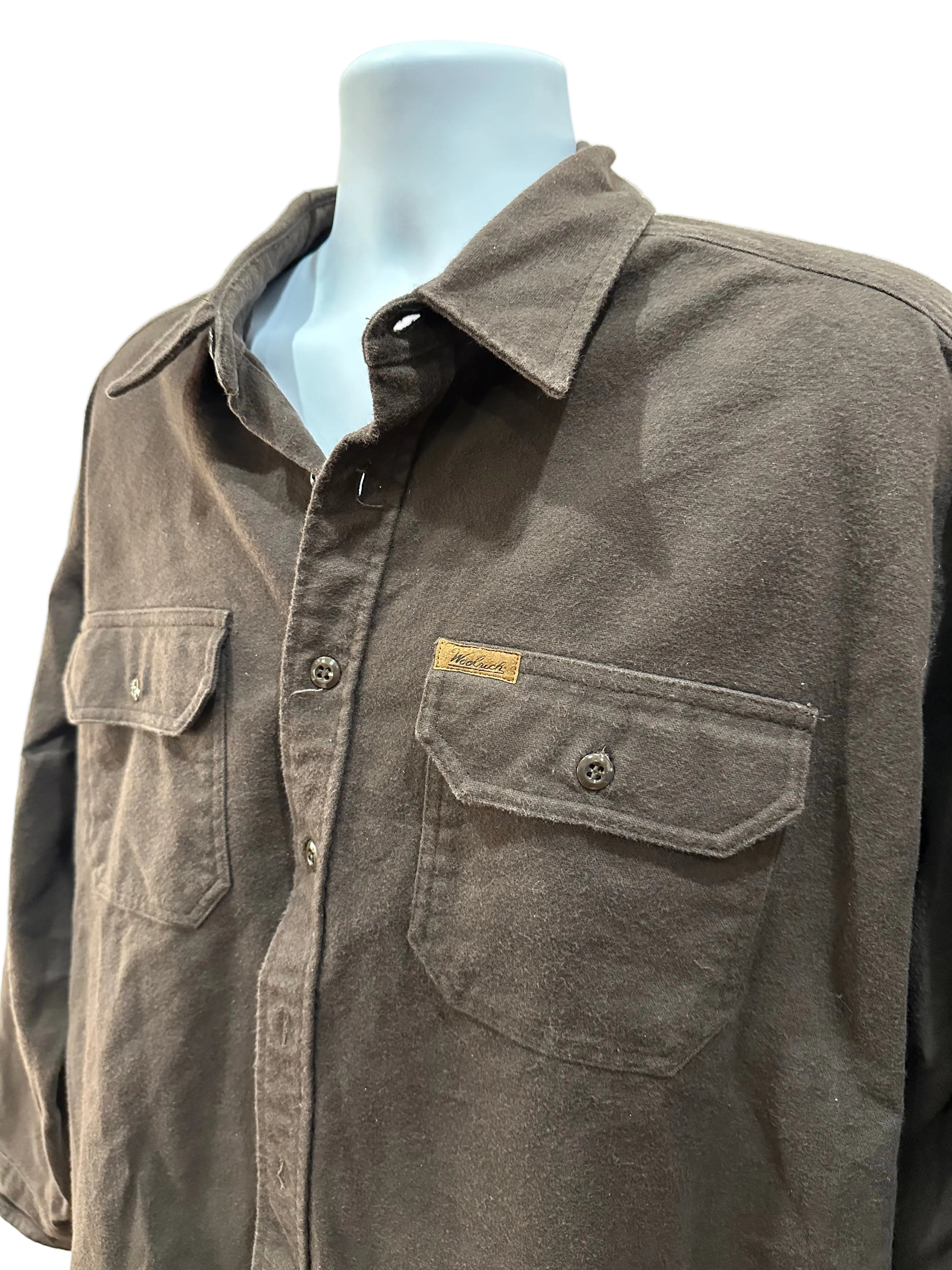 (Mens 2X) Chocolate Brown Woolrich Button Up
