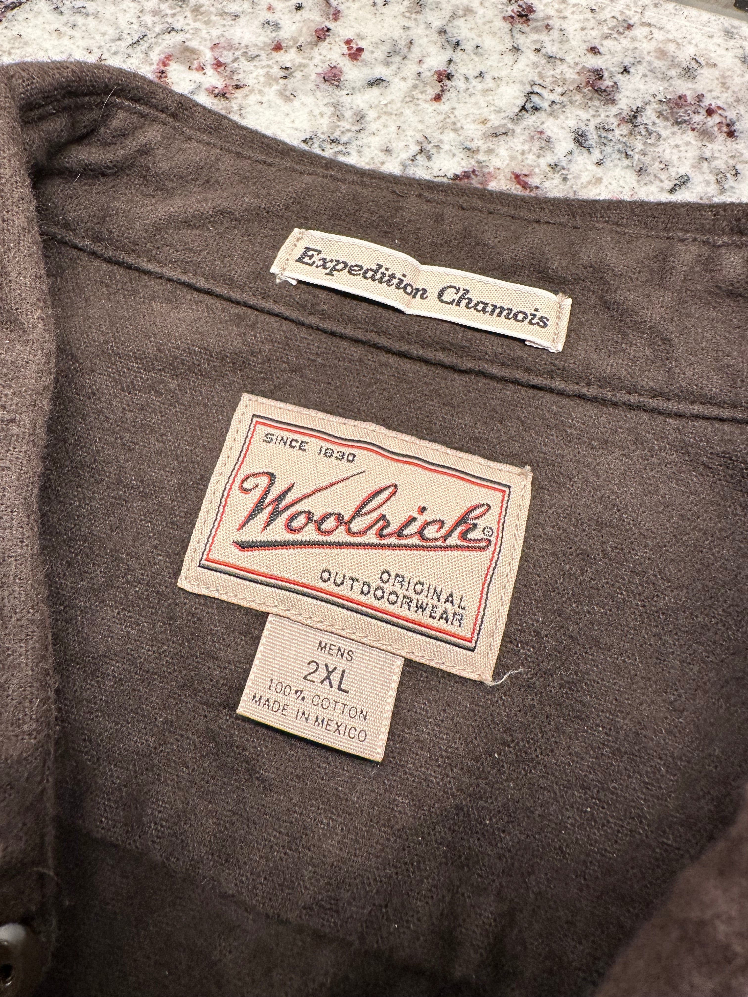 (Mens 2X) Chocolate Brown Woolrich Button Up