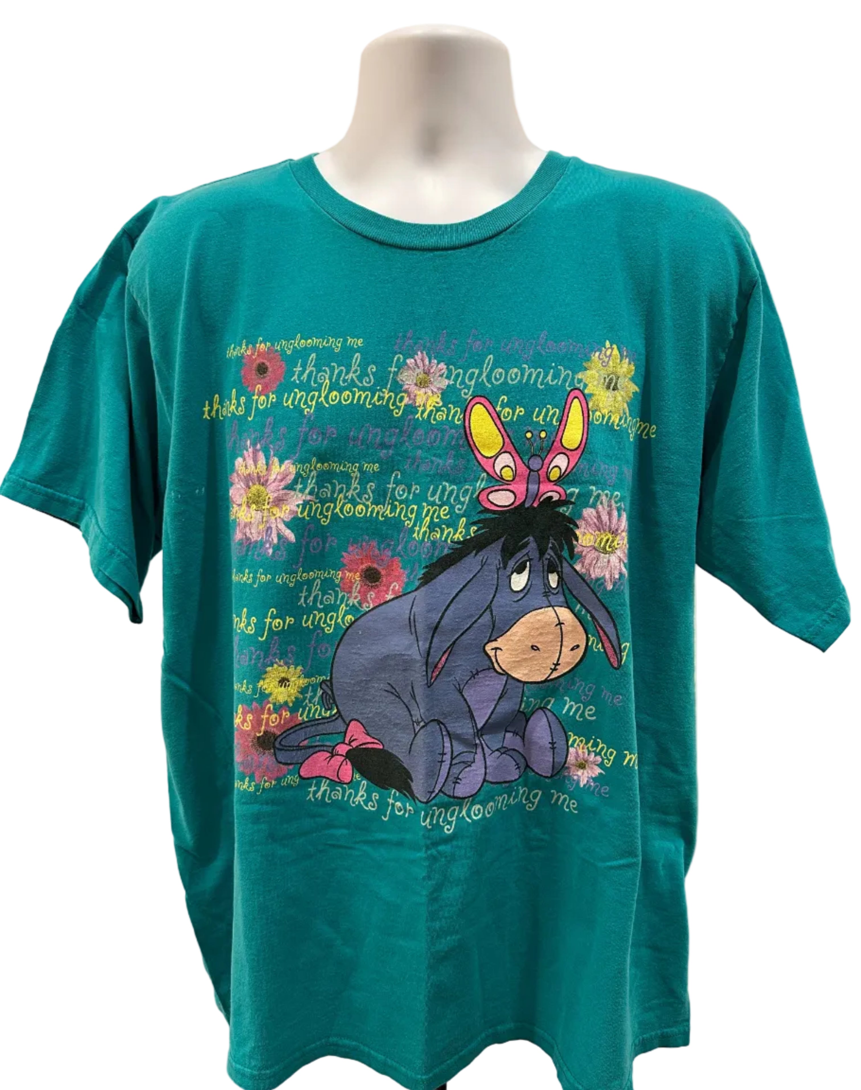 (Women's 1X) 90s Pooh Eeyore Text Short Sleeve