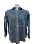 (Women's Medium) 90s Mickey and Friends Denim Button Up
