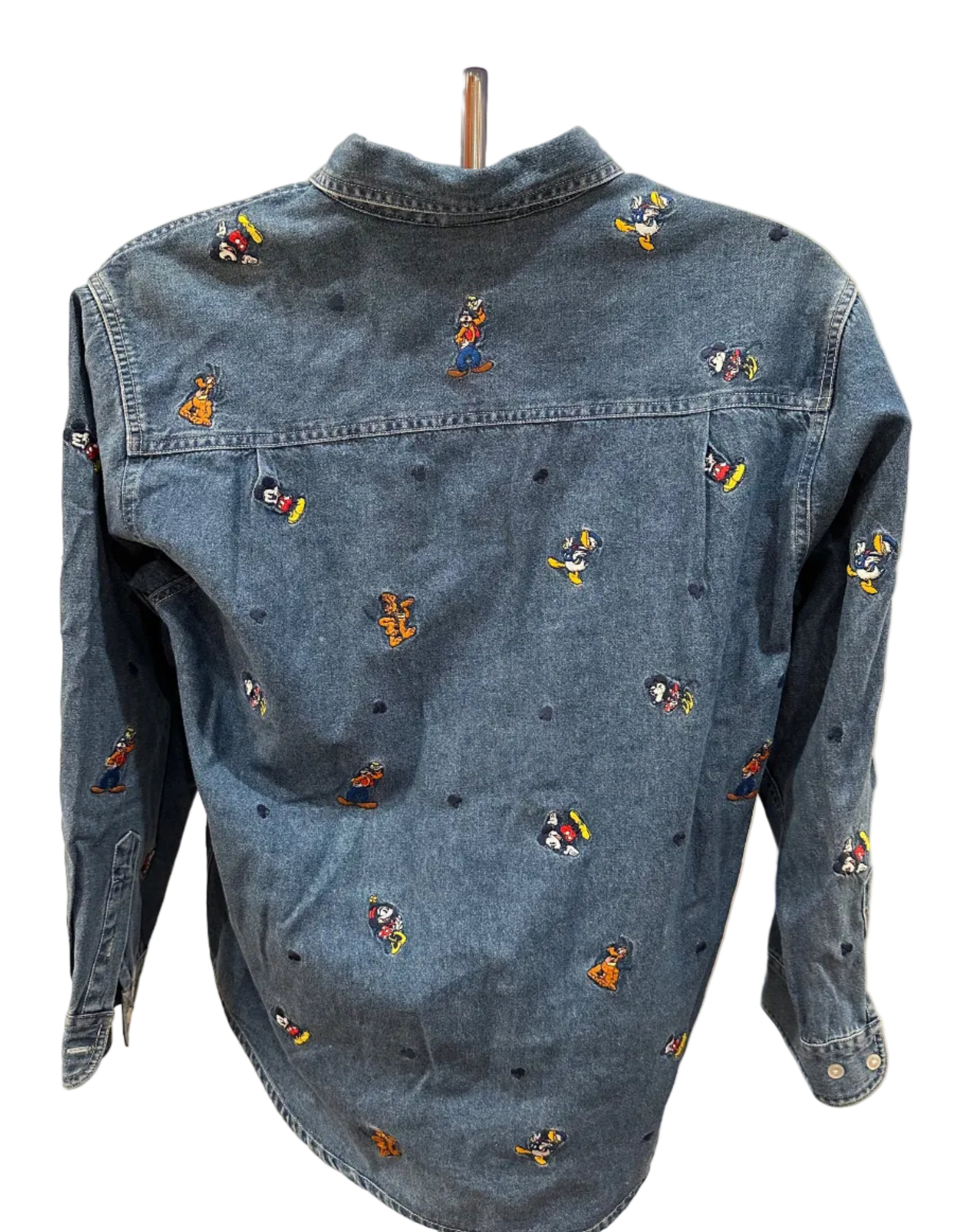 (Women's Medium) 90s Mickey and Friends Denim Button Up