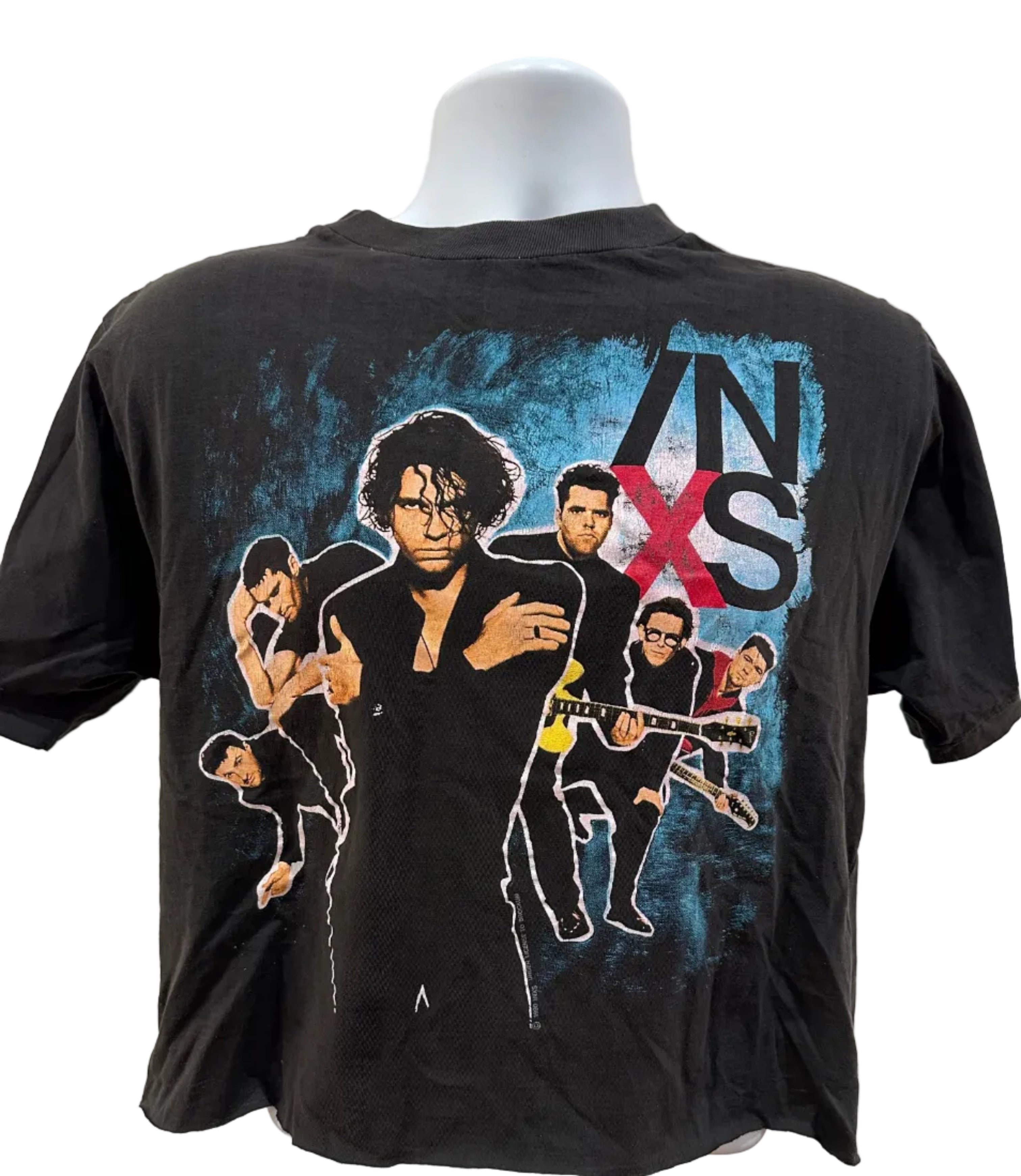 (Women's XL) 1990 INXS Cropped Tour Short Sleeve