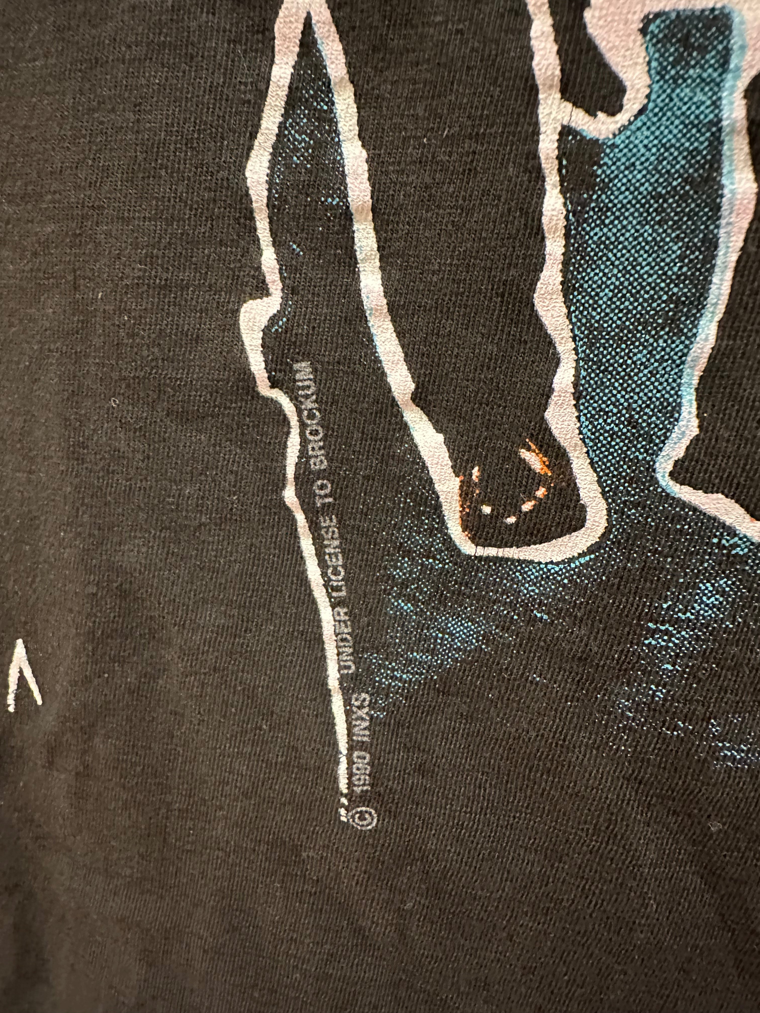 (Women's XL) 1990 INXS Cropped Tour Short Sleeve