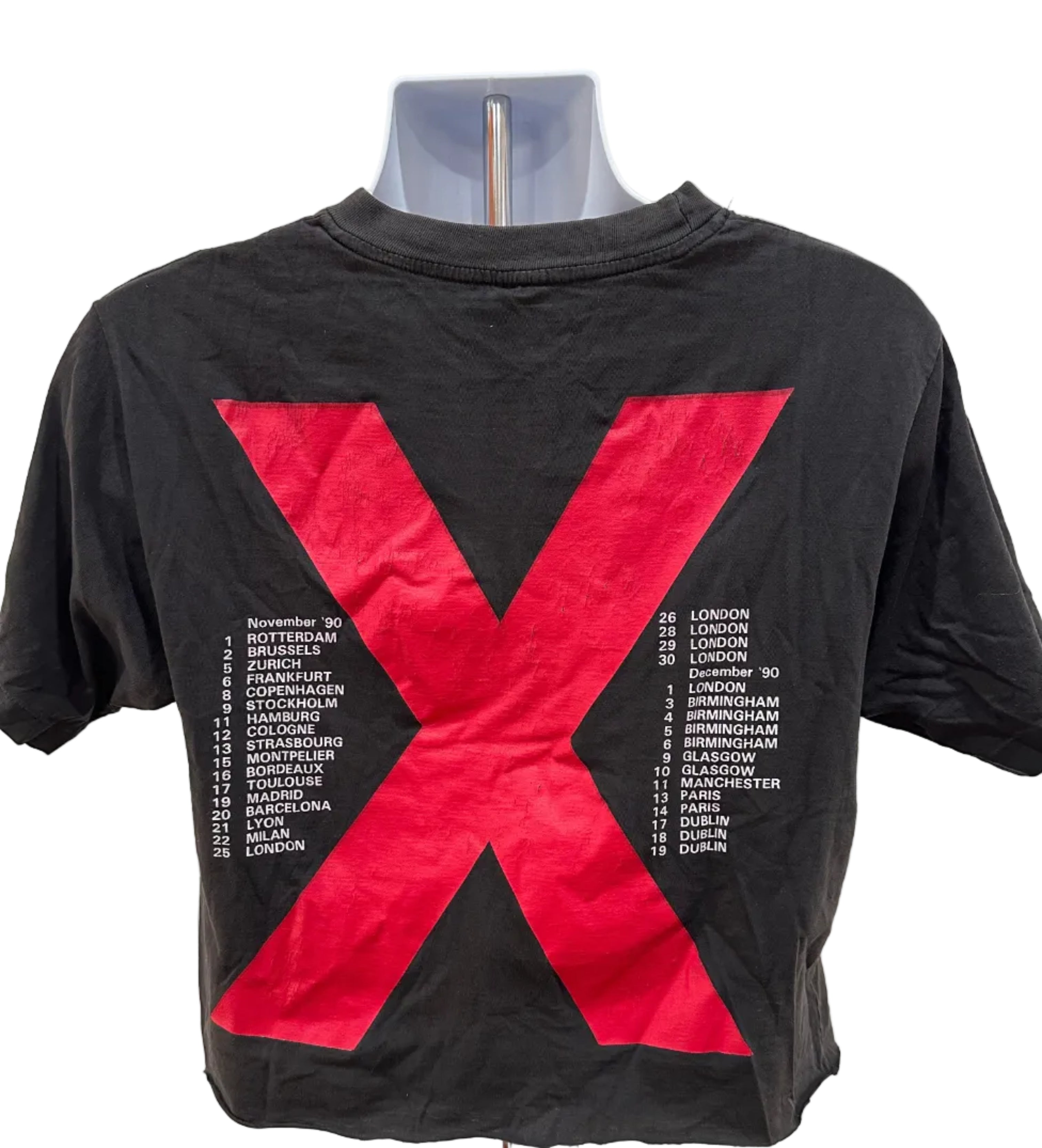 (Women's XL) 1990 INXS Cropped Tour Short Sleeve