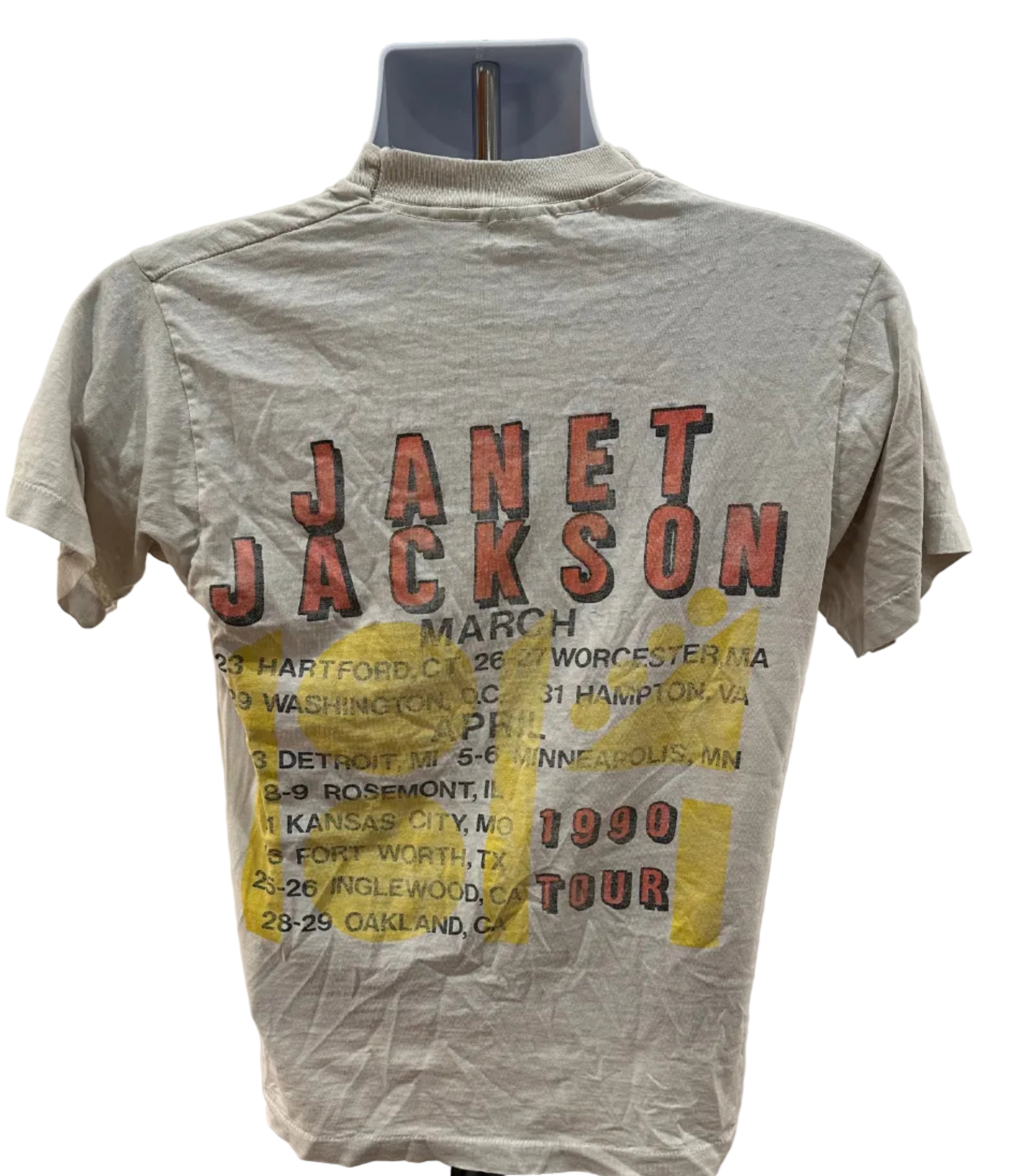 (Men's Medium) 1990 Janet Jackson "Rhythm Nation" Tour Short Sleeve