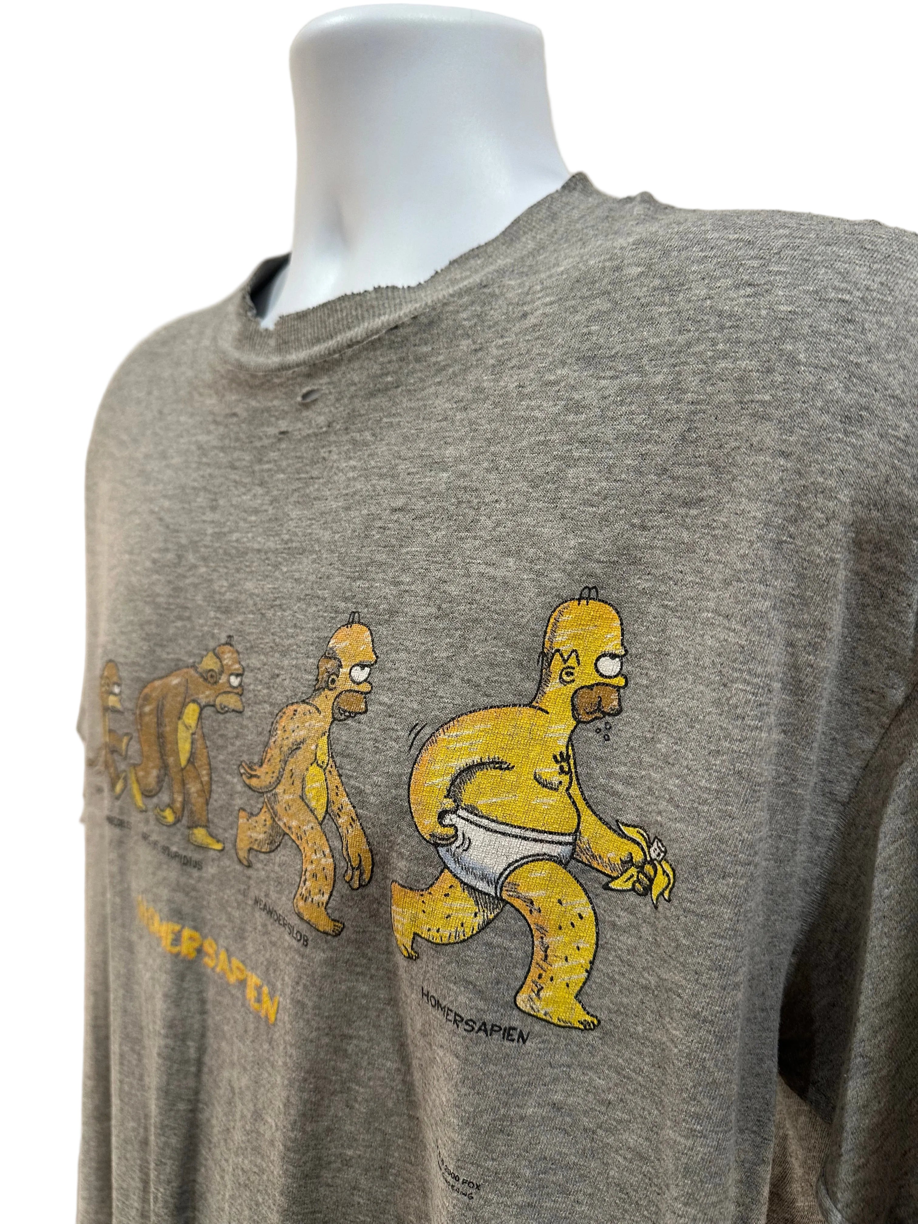 (Men's Large) Vintage 2000 Homer Simpson "Homersapien" Short Sleeve