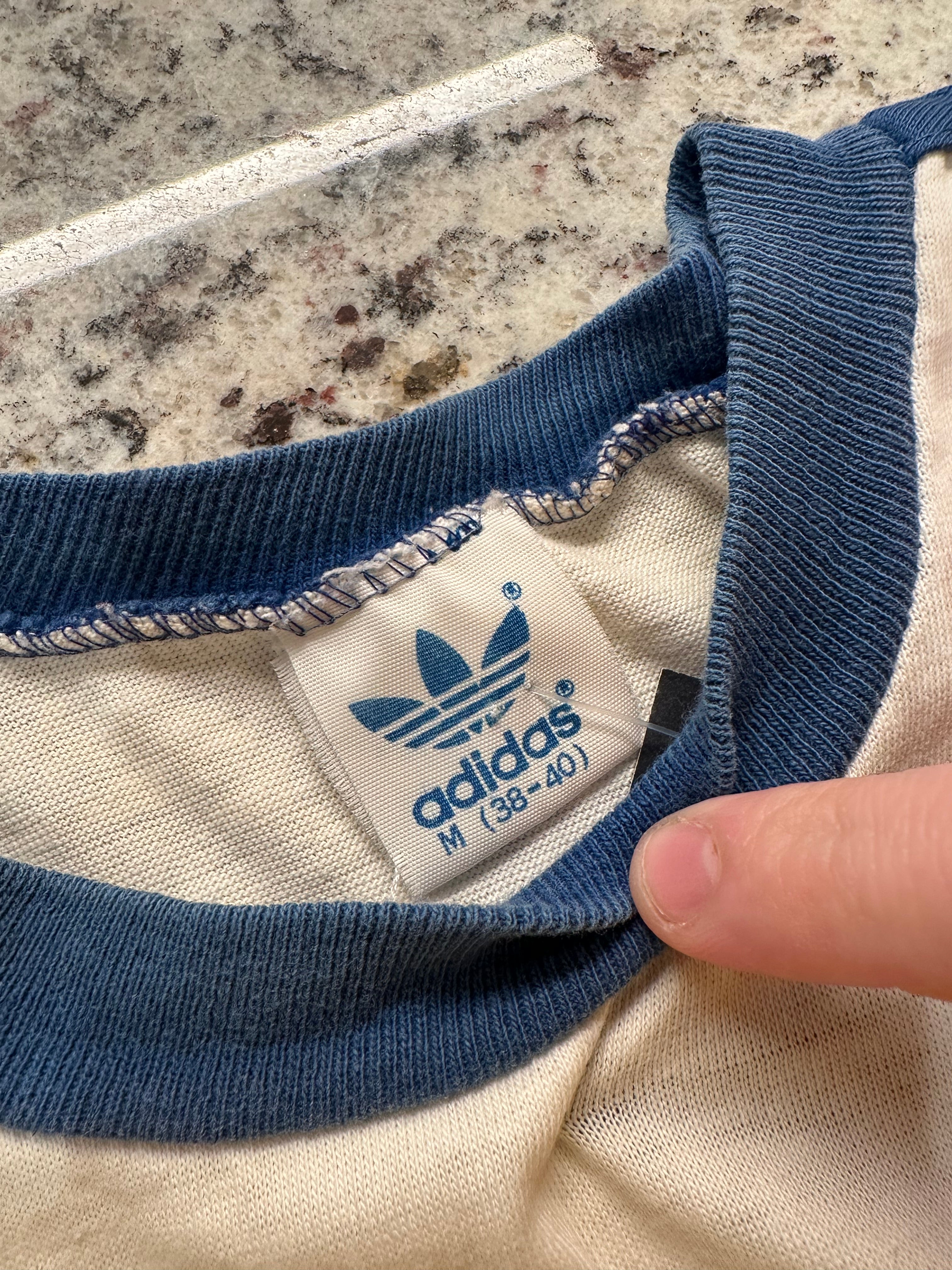 (Men's Medium) 80s Adidas Ringer Short Sleeve