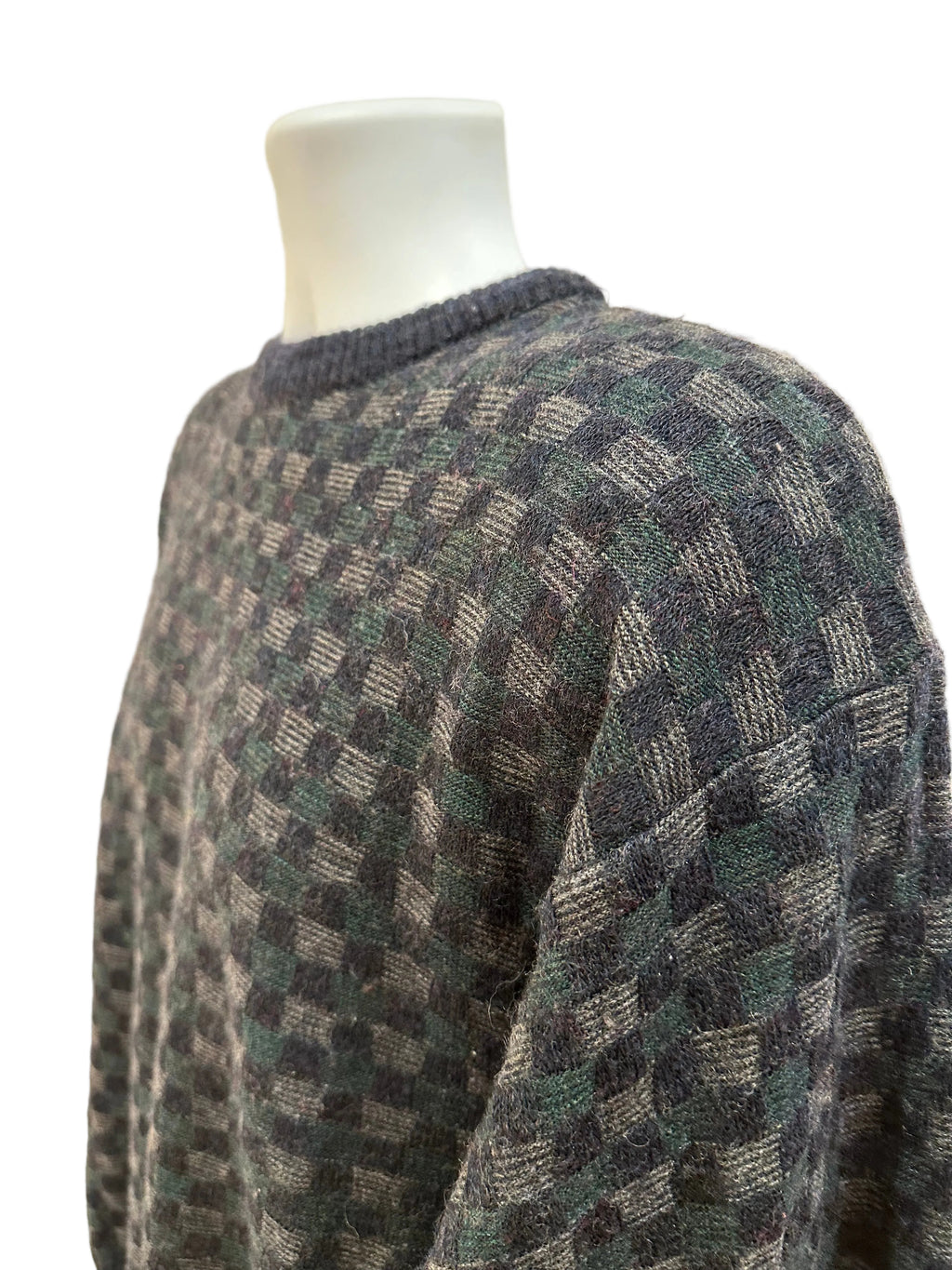 (Men's Large) Vintage Italian Checkered Sweater