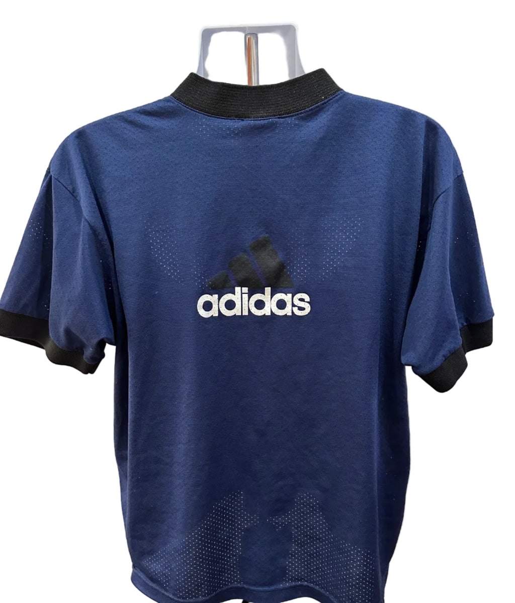 (Men's Medium) 90s Adidas V-Neck Soccer Jersey