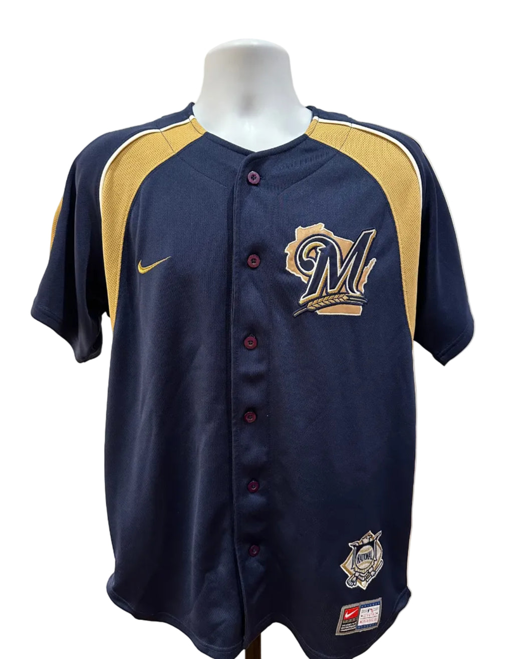 (Men's Medium) 2000s Milwaukee Brewers Nike Blank Jersey