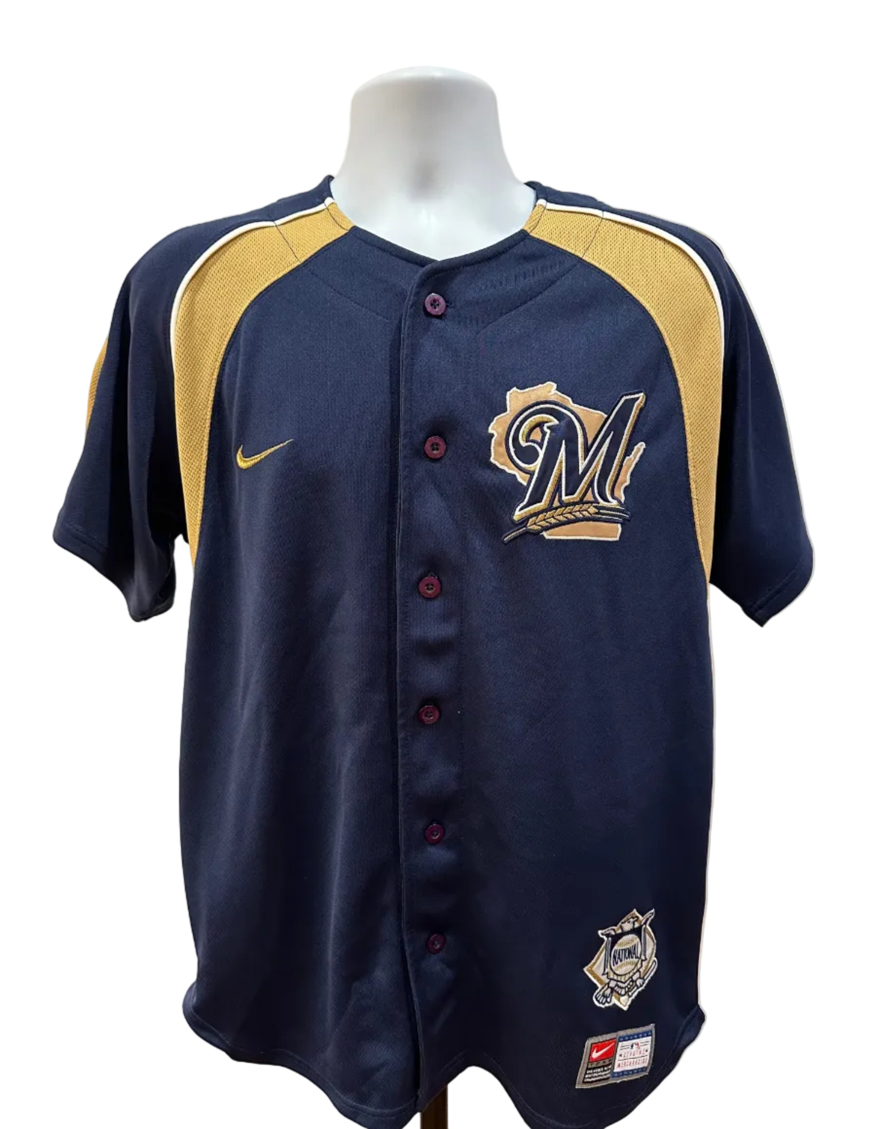 (Men's Medium) 2000s Milwaukee Brewers Nike Blank Jersey
