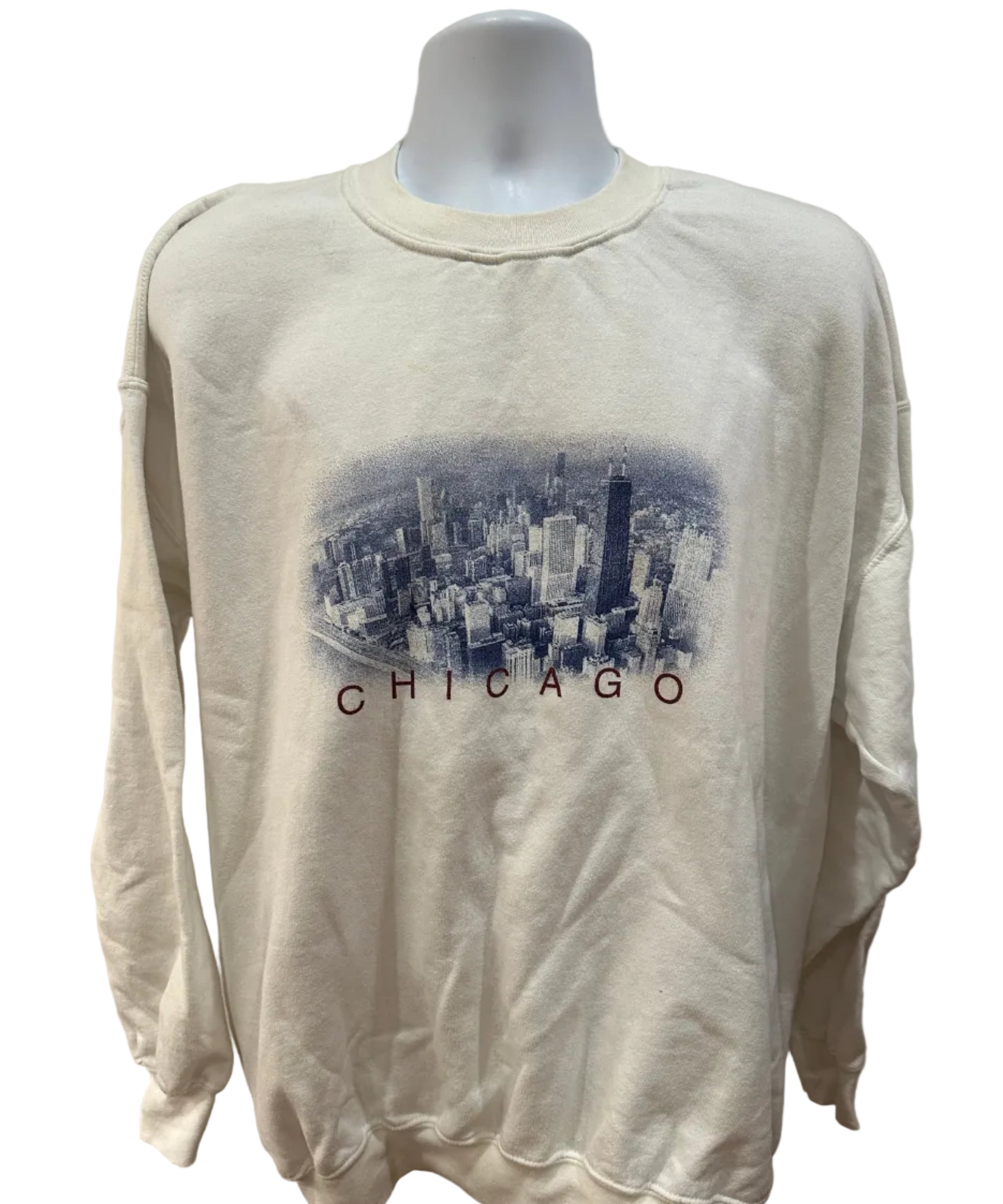 (Men's XL) 90s Chicago Skyline Crewneck