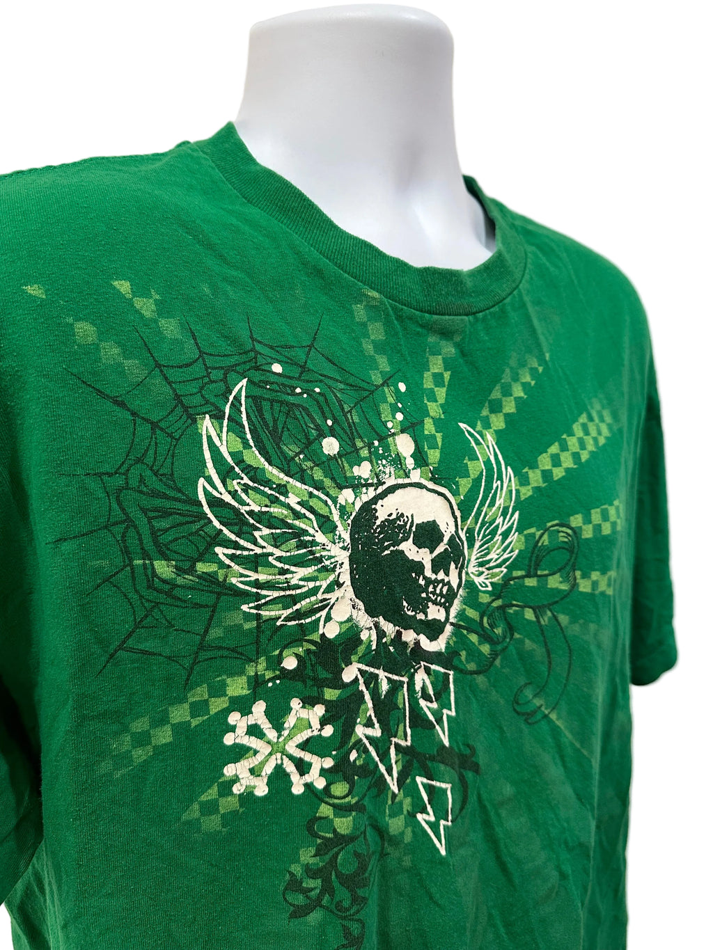 (Men's Large) 2000s Skater Skull Grunge Short Sleeve