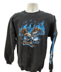 (Men's Large) 90s Eagle Flame Biker Crewneck