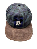 90s Mickey Mouse Plaid and Suede Snapback