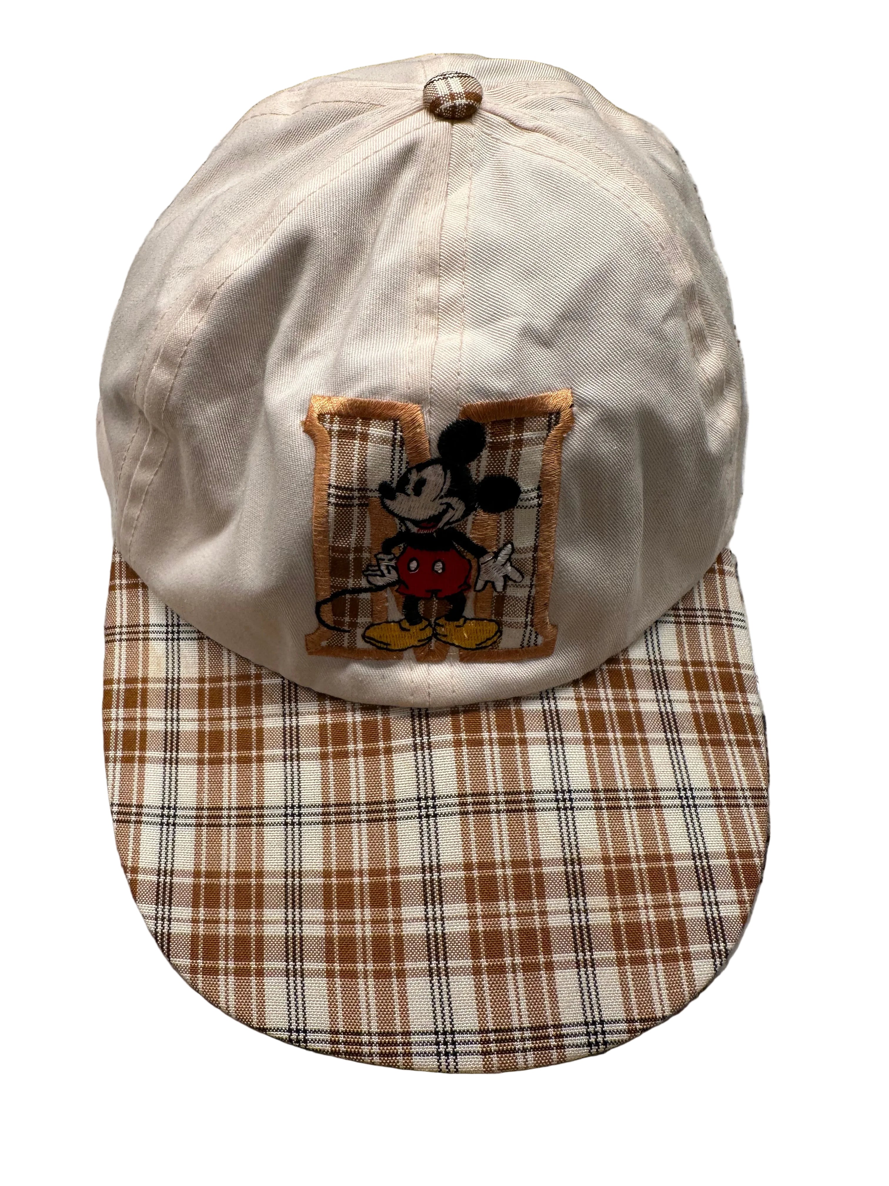 90s Mickey Mouse Plaid Stretchband Hat