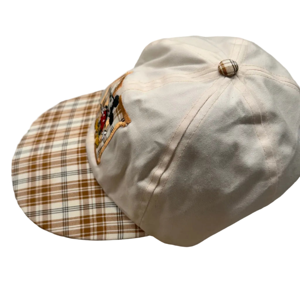 90s Mickey Mouse Plaid Stretchband Hat