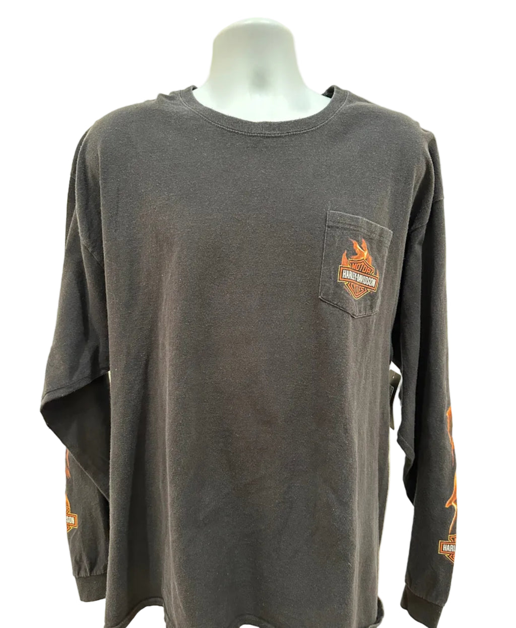 (Mens 2X) 2000s Harley Davidson Flame Long Sleeve