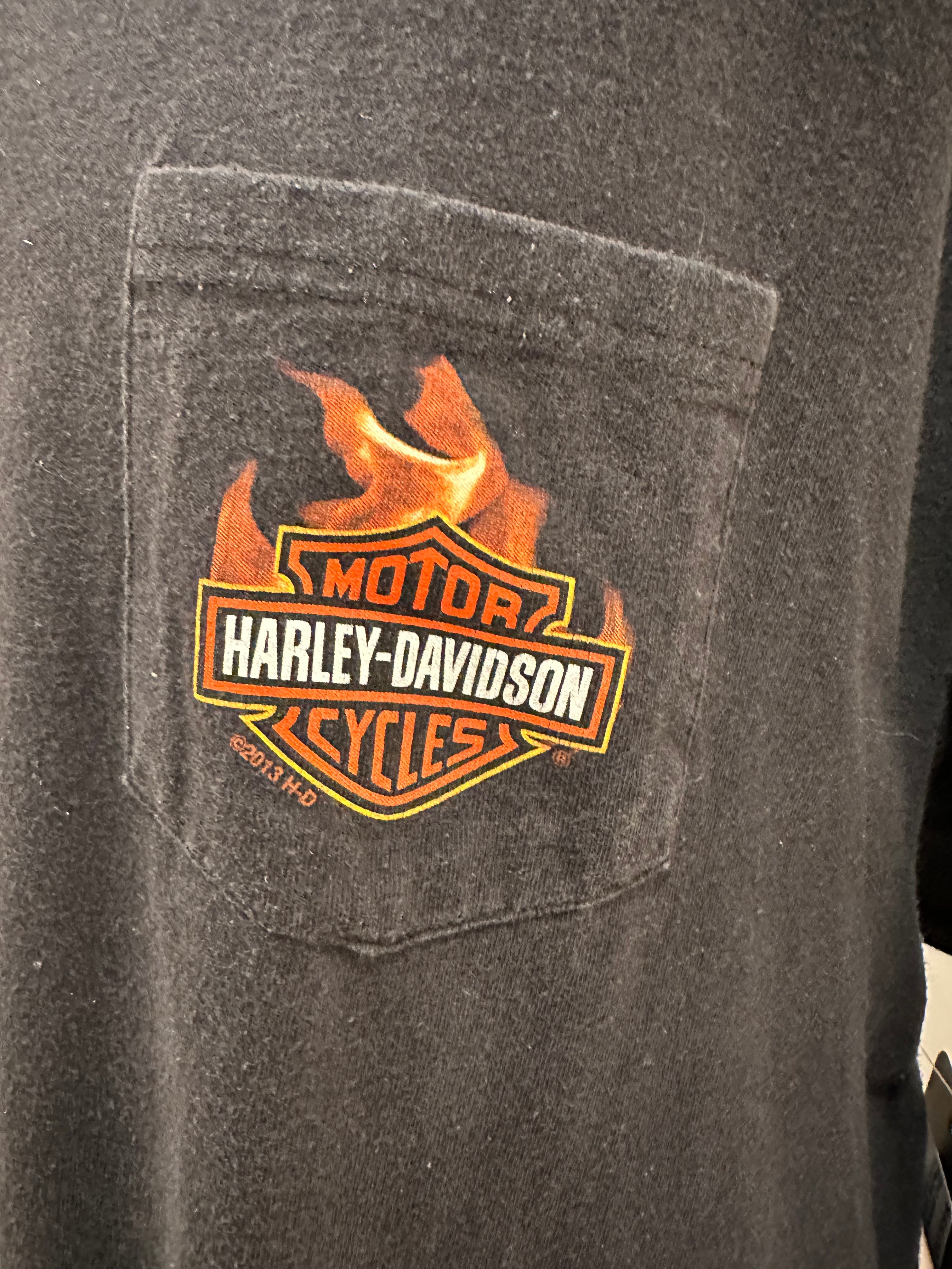 (Mens 2X) 2000s Harley Davidson Flame Long Sleeve