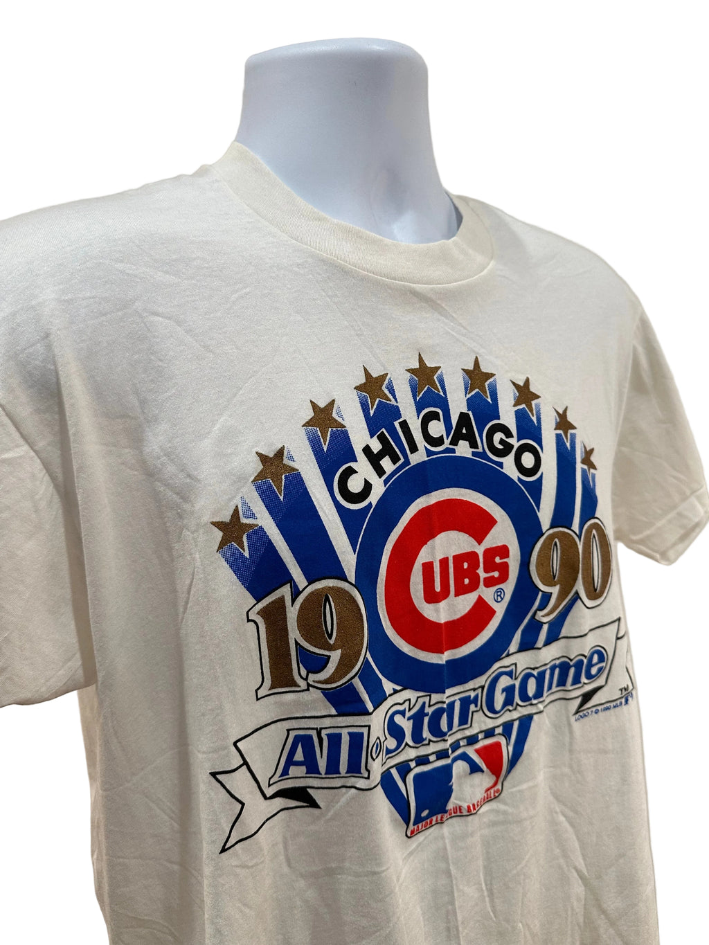 (Mens XL) 1990 Logo 7 Chicago Cubs All Star Game Short Sleeve