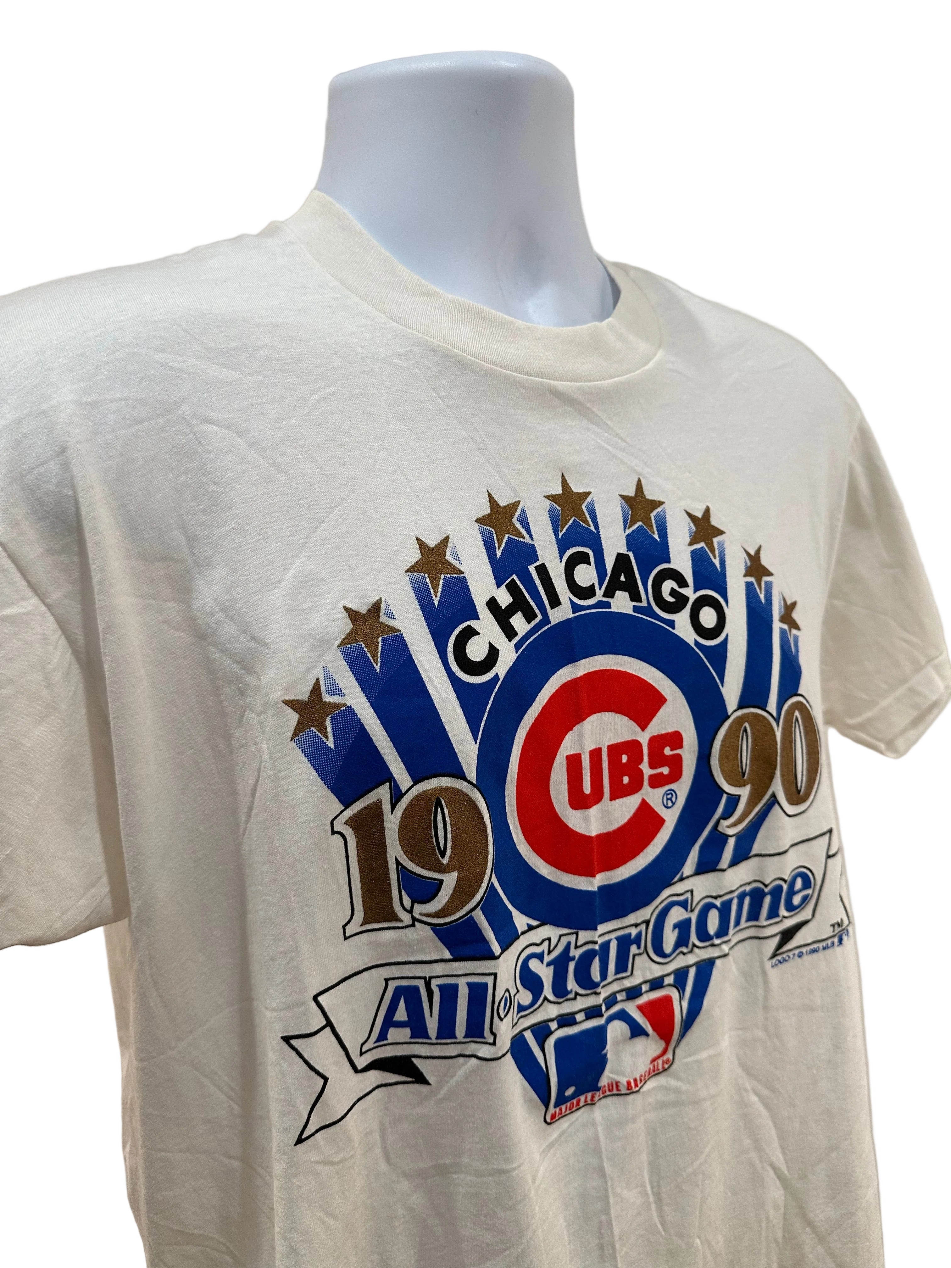 (Mens XL) 1990 Logo 7 Chicago Cubs All Star Game Short Sleeve