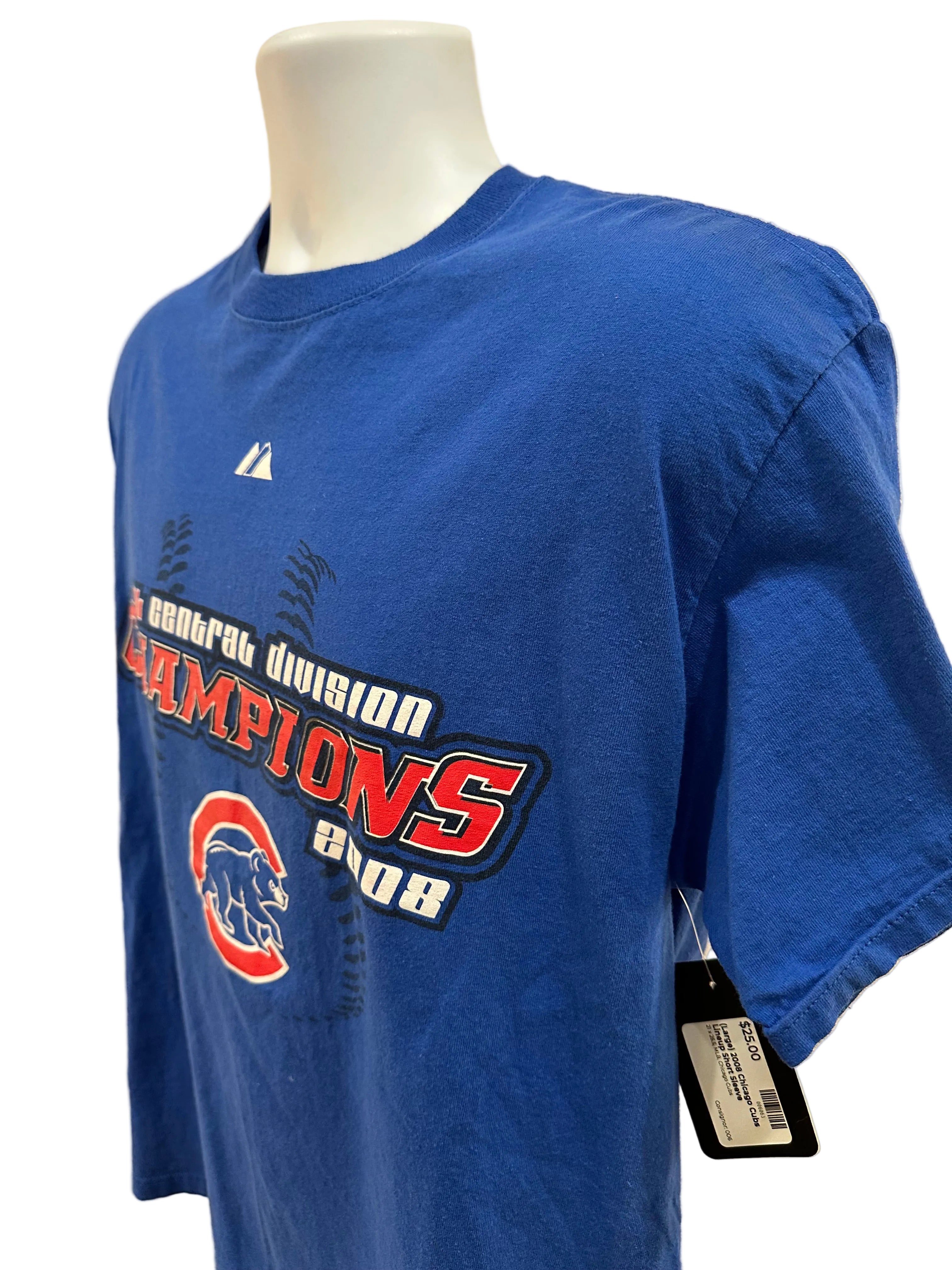 (Mens Large) 2008 Chicago Cubs Lineup Short Sleeve