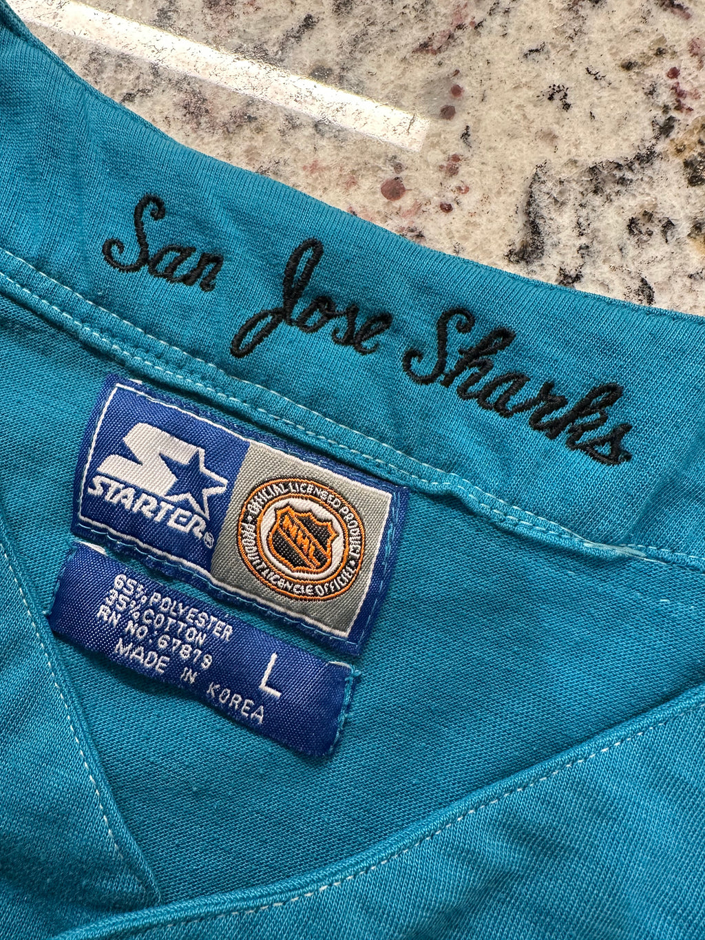 (Mens Large) Starter San Jose Sharks NHL Baseball Jersey