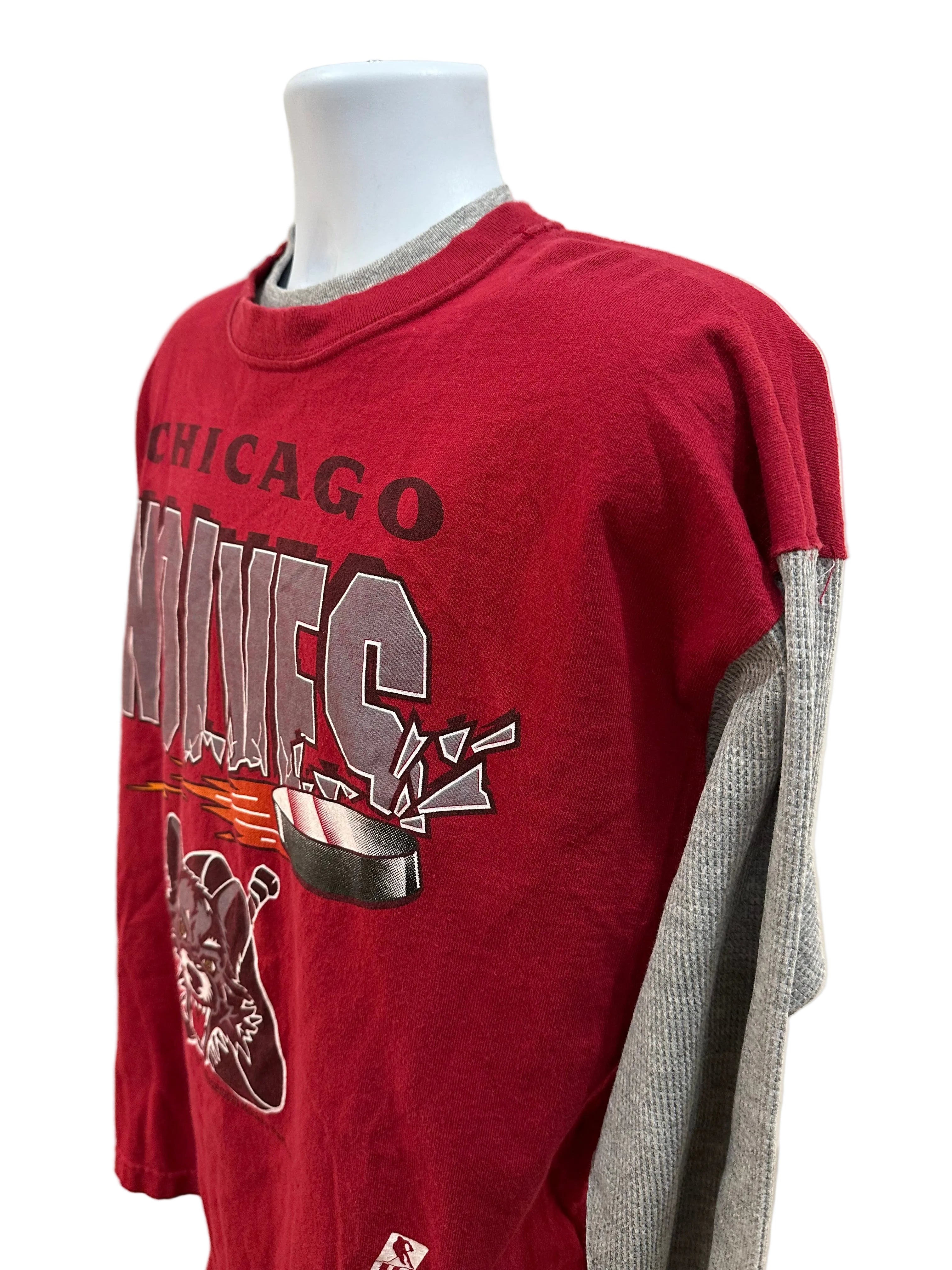 (Mens Large) 1994 Chicago Wolves Thermal Long Sleeve