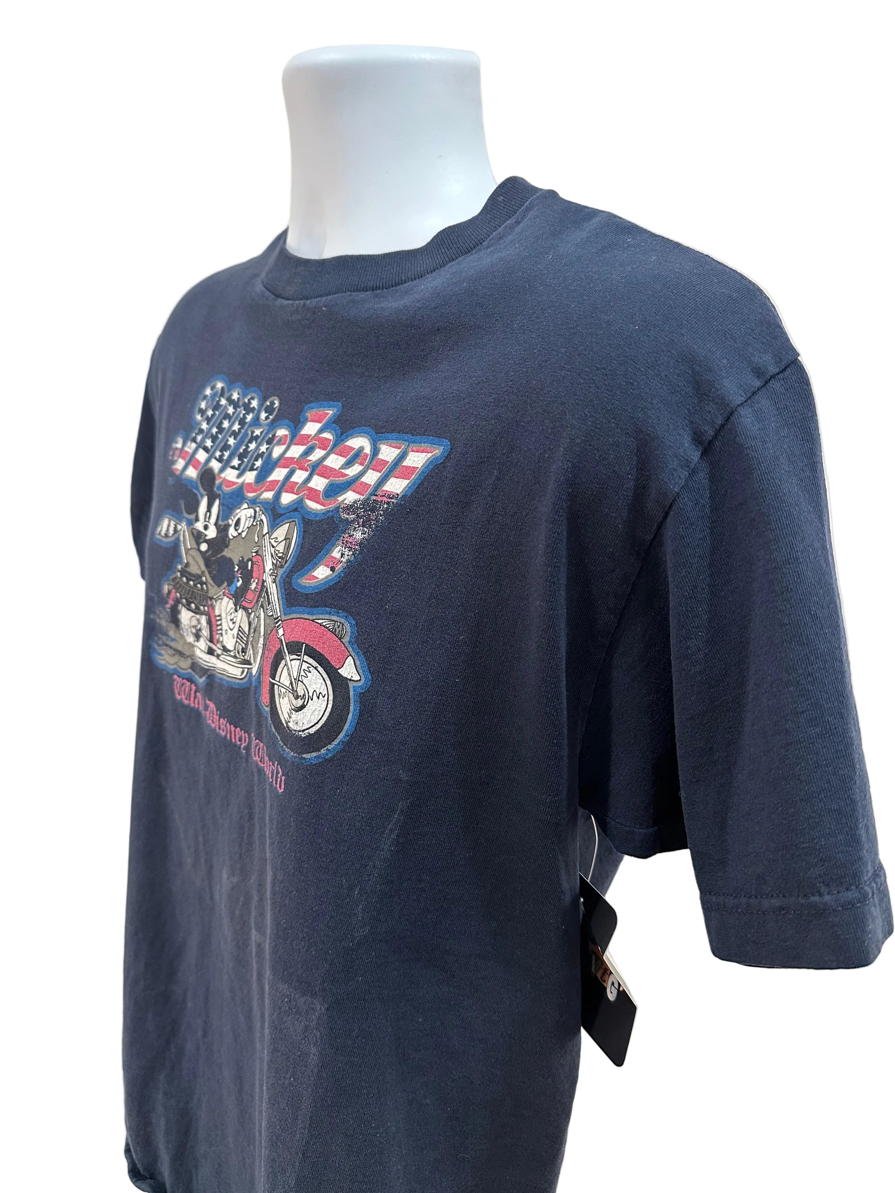 (Mens Medium) 90s Mickey Mouse Motorcycle Short Sleeve