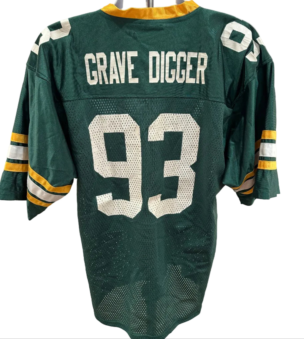 (Mens XL) "Grave Digger" #93 Gilbert Brown 90s Green Bay Packers Jersey