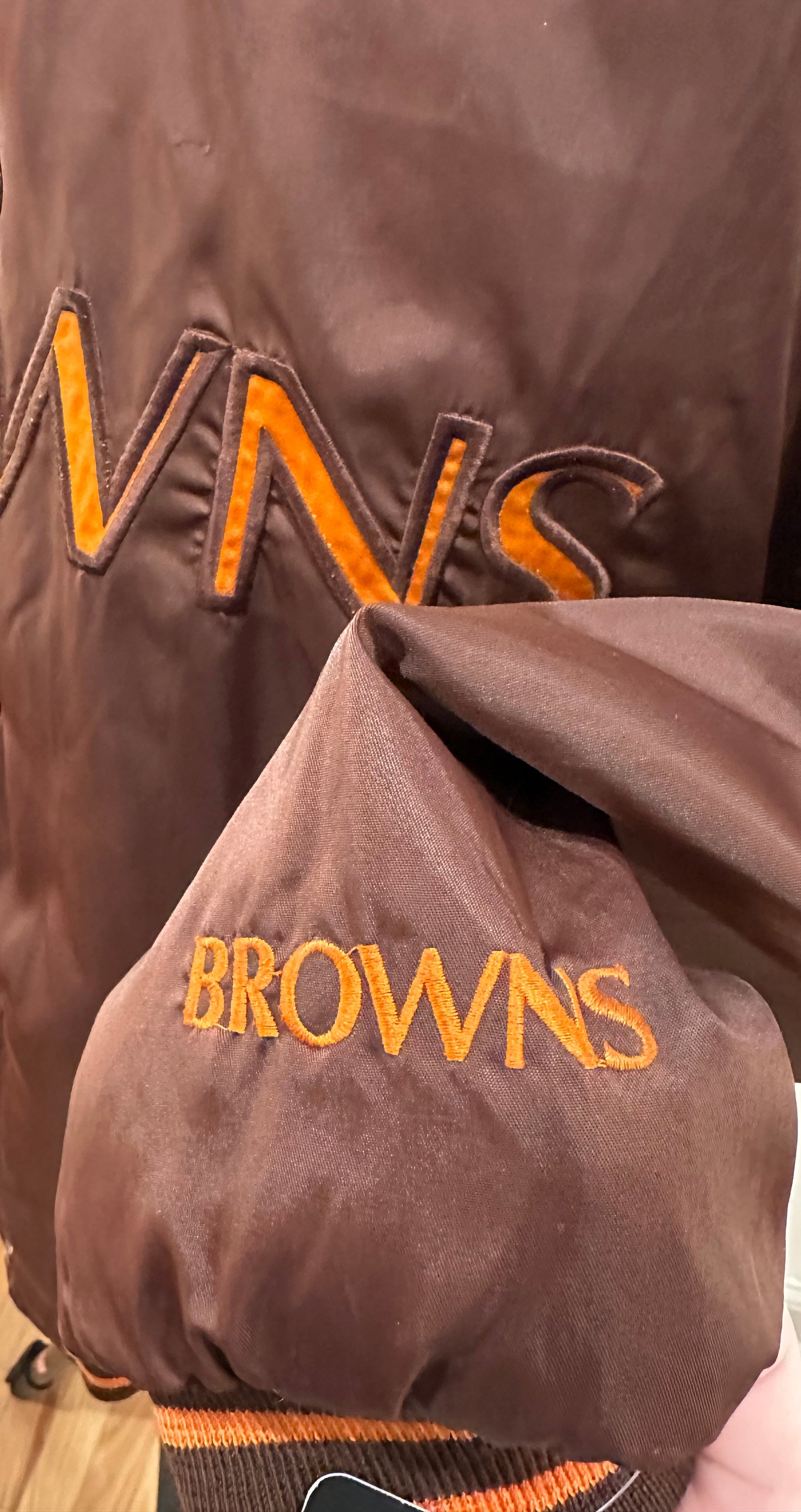(Mens Medium) 90s Cleveland Browns Bomber Jacket