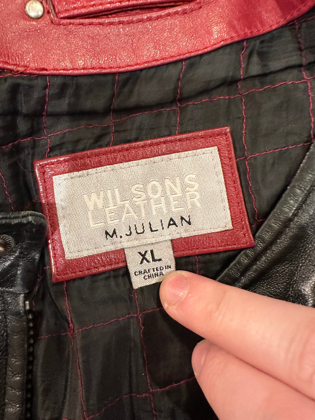 (Mens XL) Vintage Wilson M. Julian Leather Striped Jacket