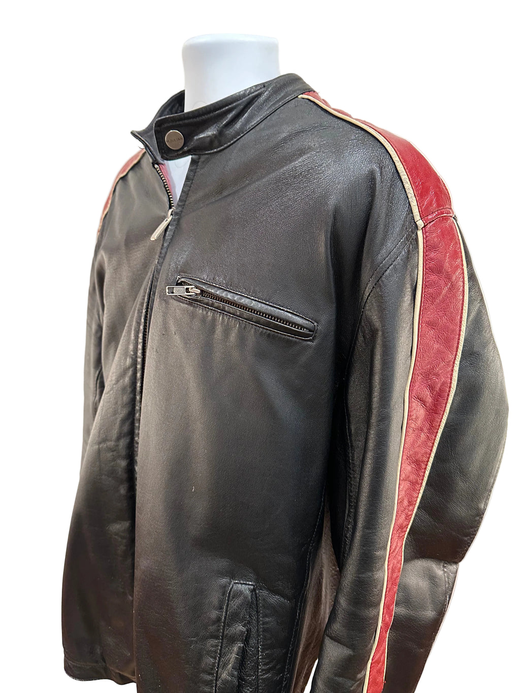 (Mens XL) Vintage Wilson M. Julian Leather Striped Jacket