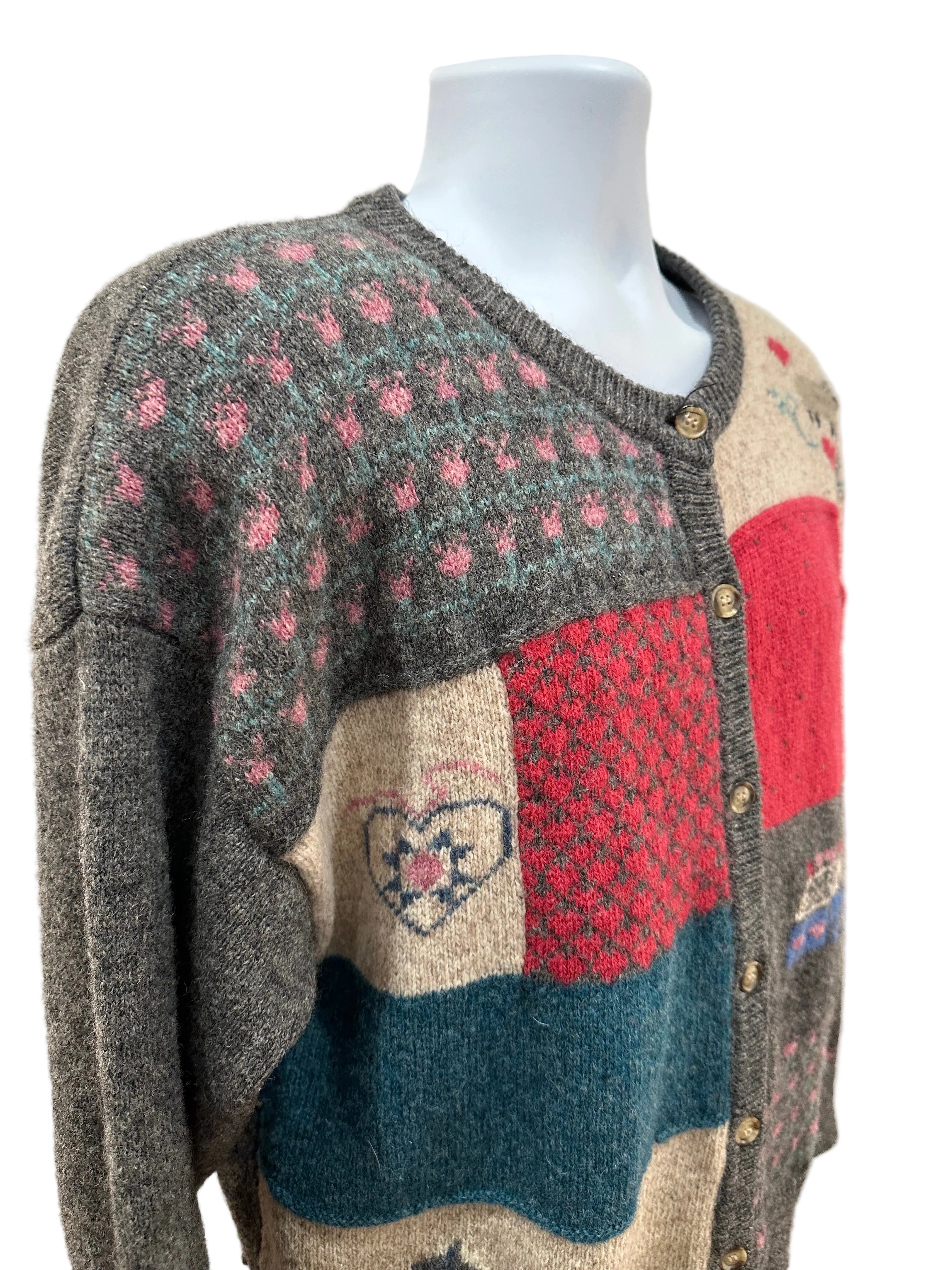 (Women's XL) Vintage 1990 Eddie Bauer Cottage Wool Cardigan
