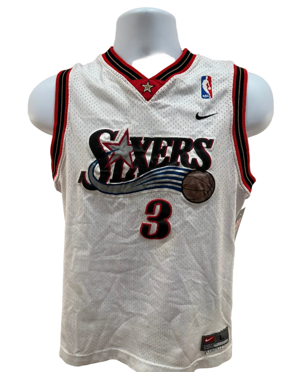 (Kids Large) Y2K Nike Allen Iverson 76ers #3 Jersey