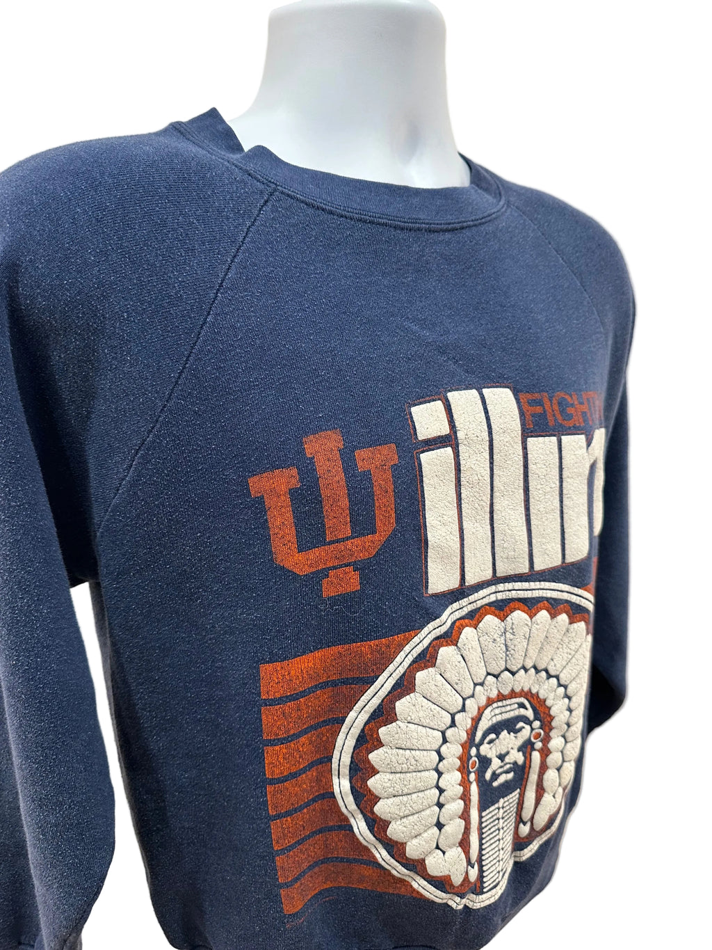 (Mens Medium) 1989 Fighting Illini Chief Crewneck