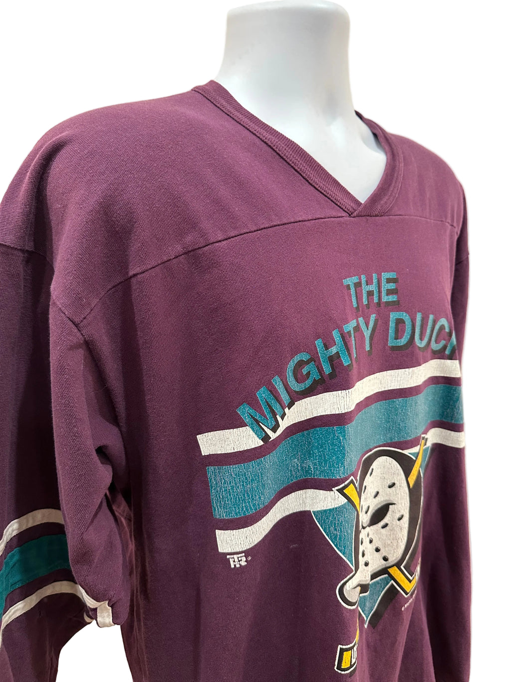 (Men's XL) 90s Mighty Ducks 3/4 Sleeve