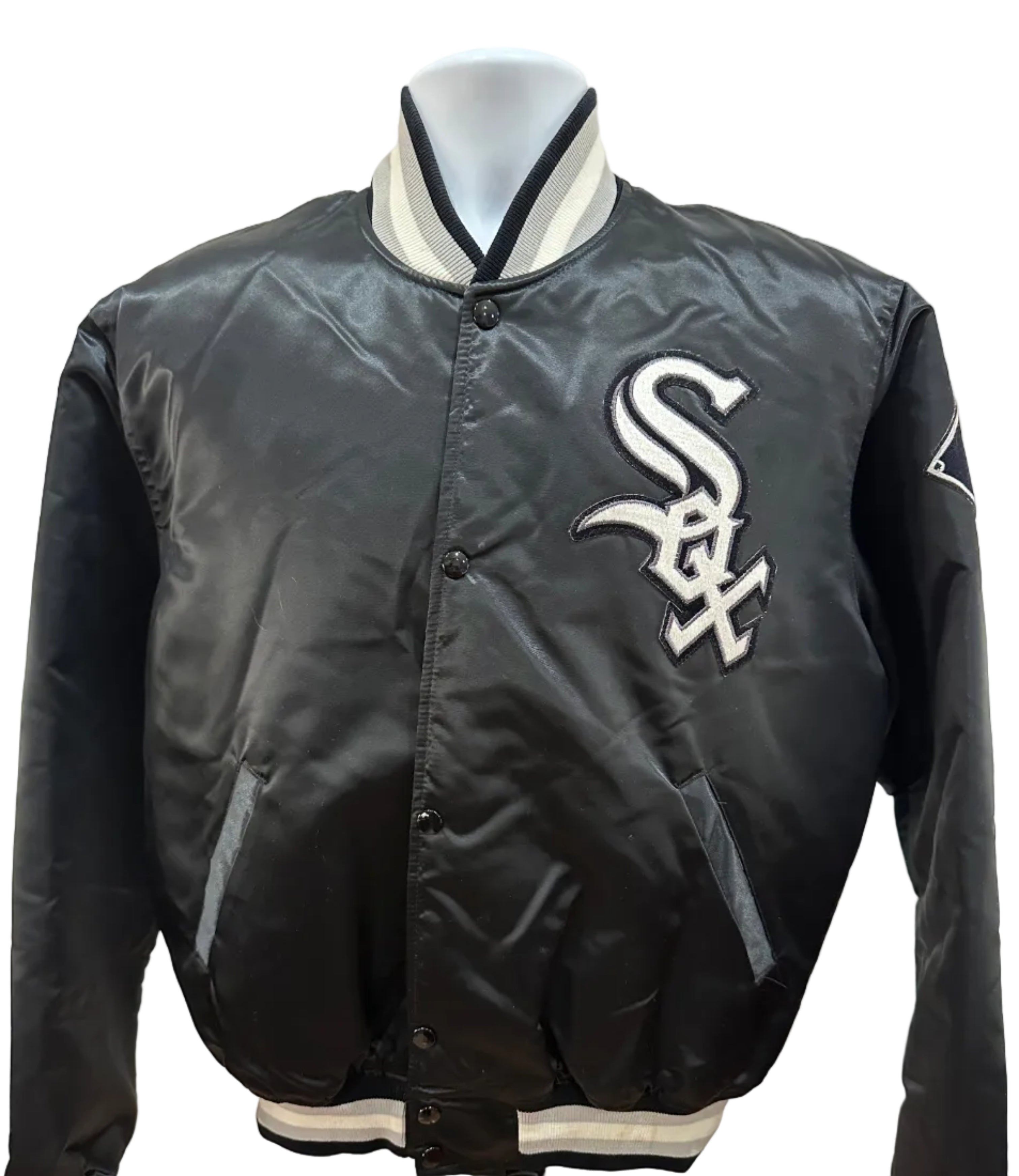 (Men's Large) 90s Chicago White Sox Starter Satin Bomber